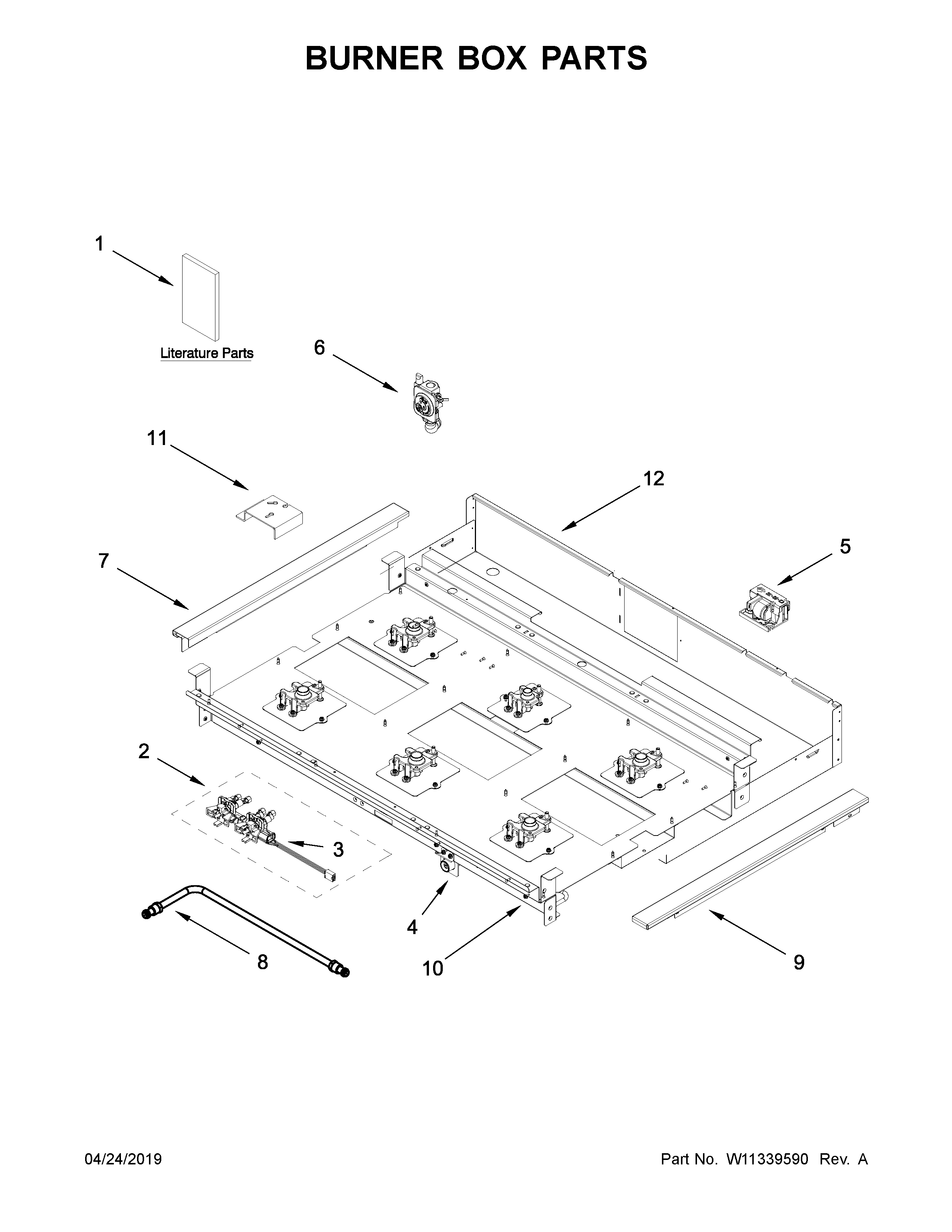 Jenn-Air JGCP436HL00 burner box parts diagram