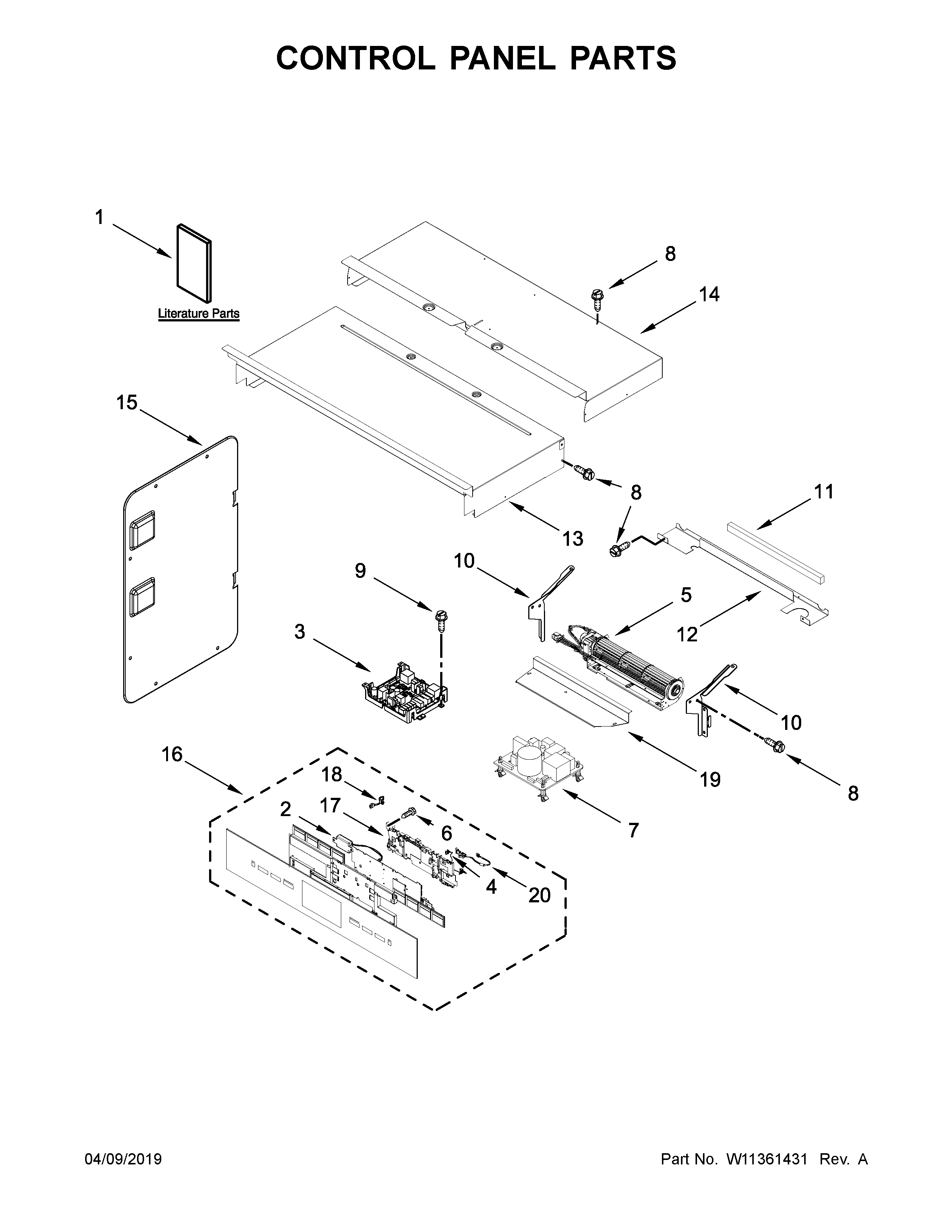 Jenn-Air JMW2427IM01 control panel parts diagram