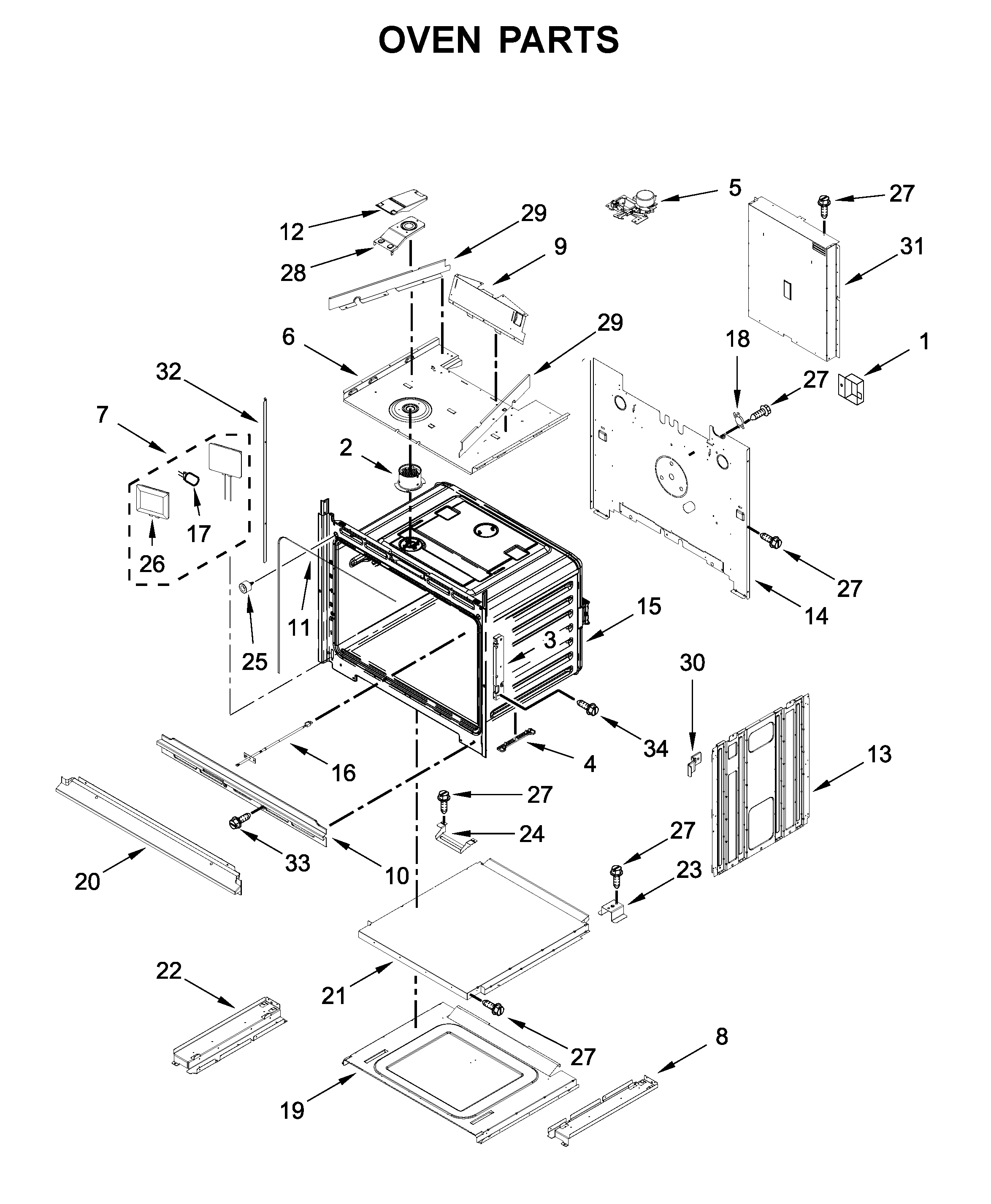 Jenn-Air JMW2427IM01 oven parts diagram