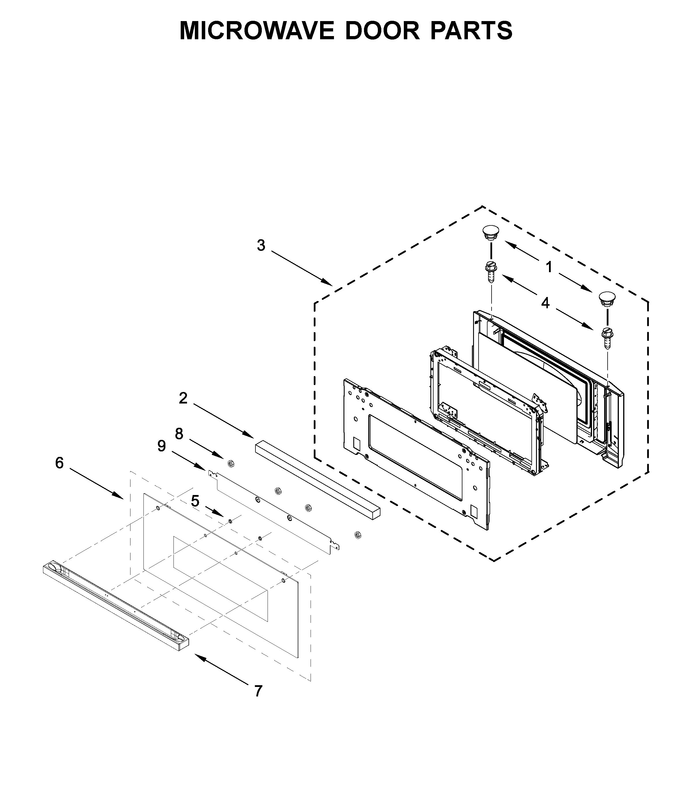 Jenn-Air JMW2427IM01 microwave door parts diagram