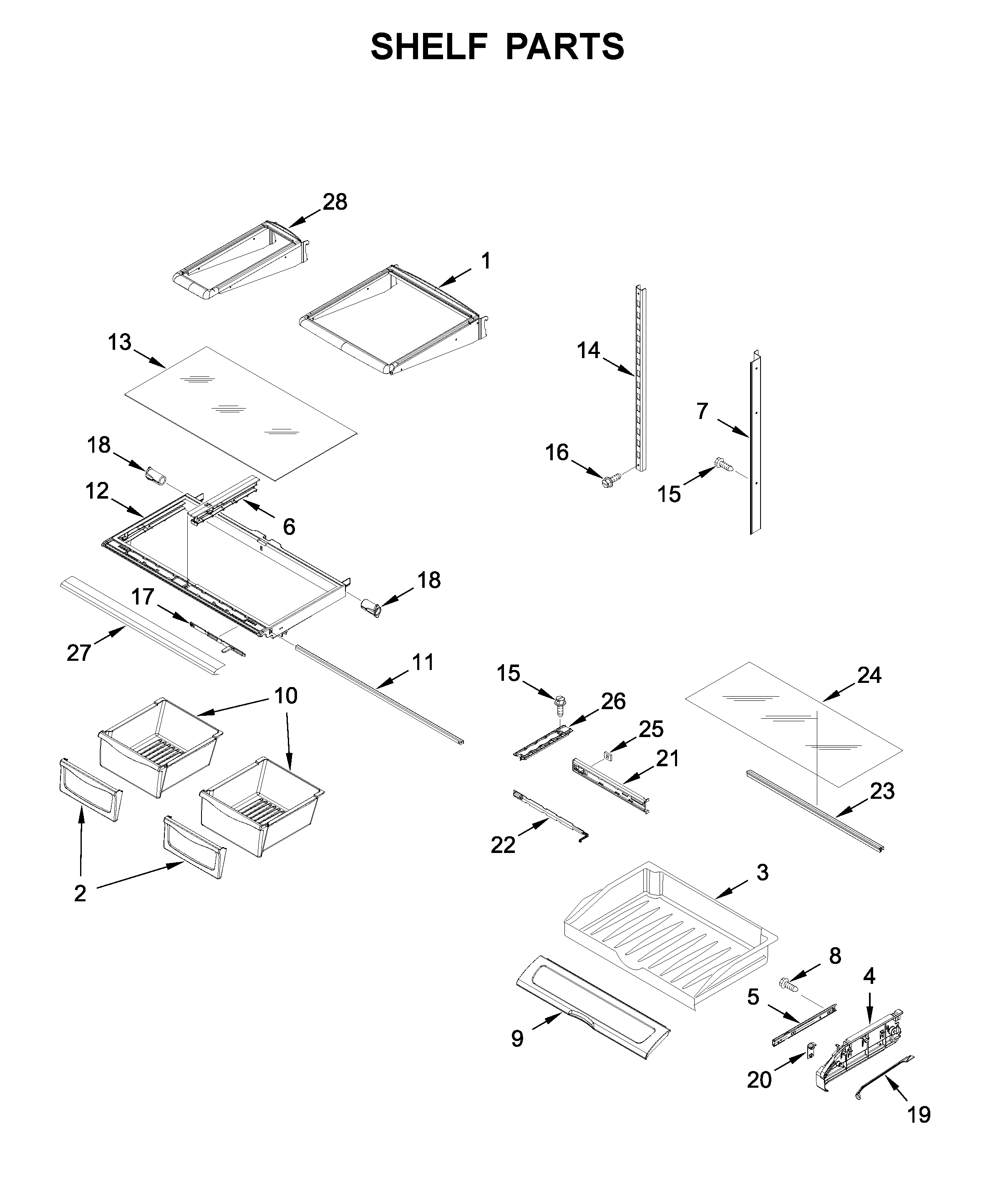 Maytag MFI2570FEW02 shelf parts diagram