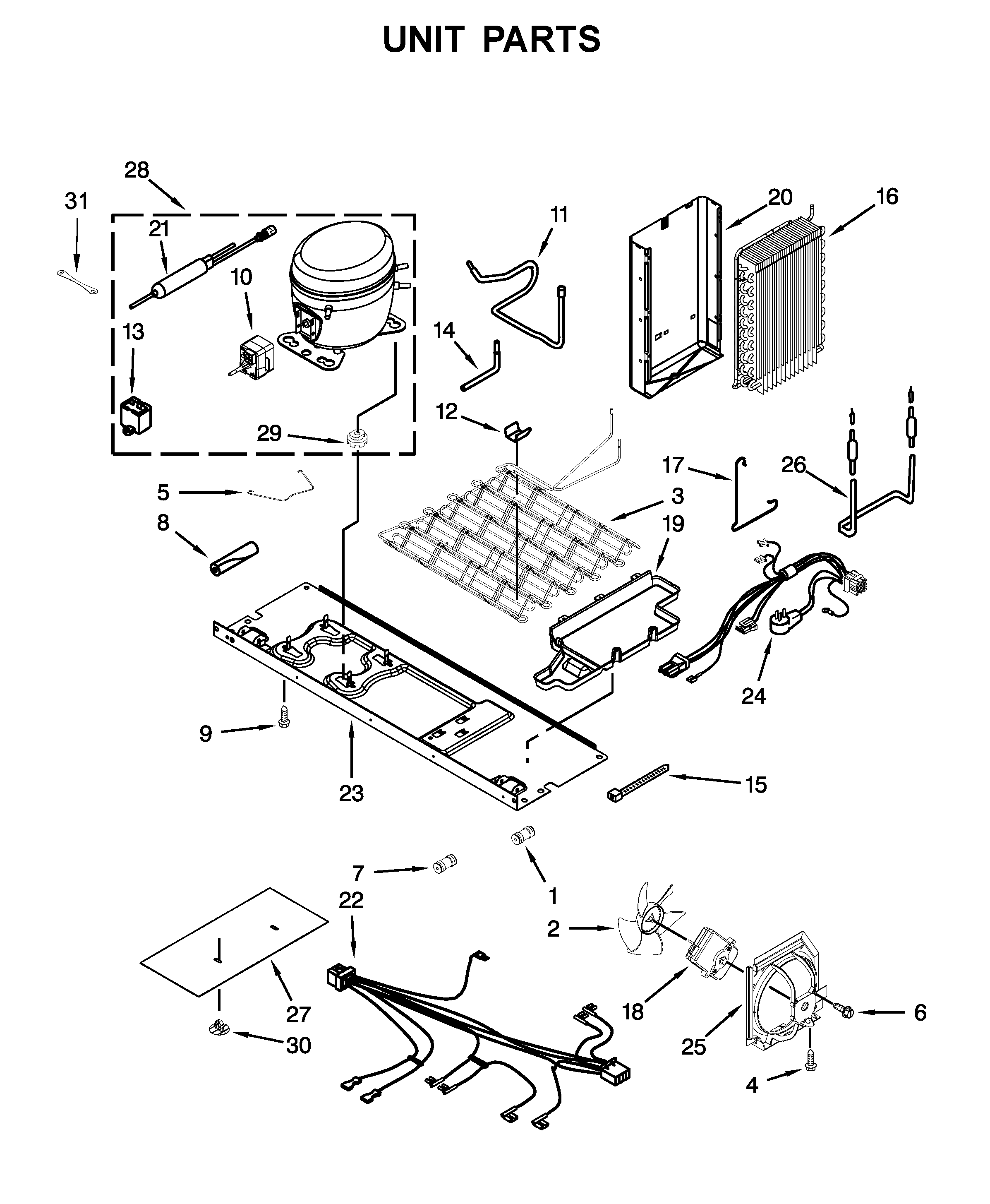 Whirlpool WRS576FIDW01 unit parts diagram