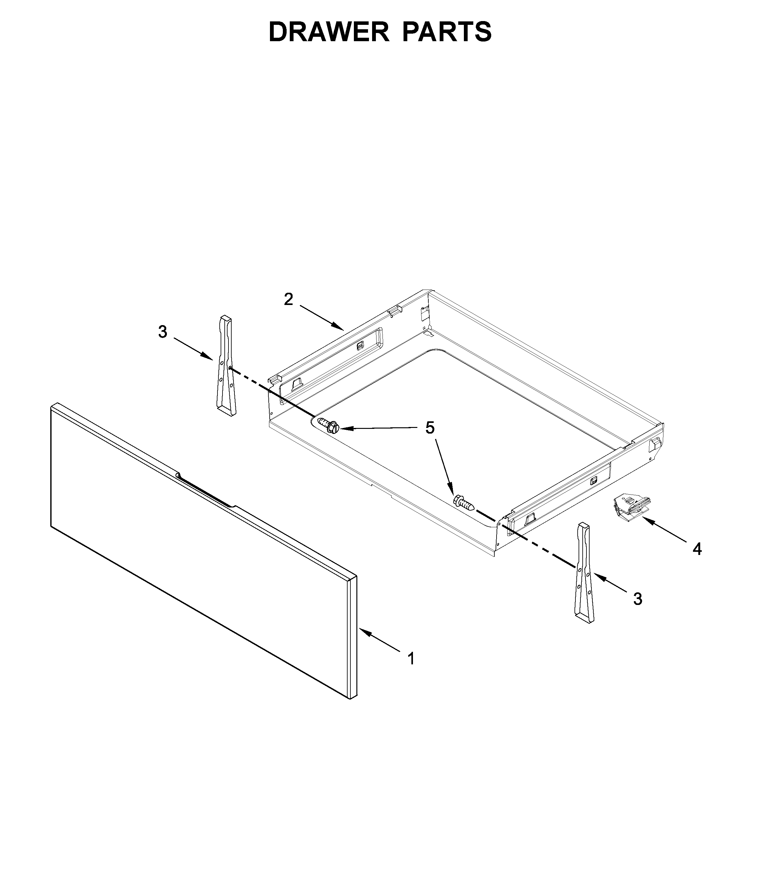 Whirlpool YWEE510S0FV2 drawer parts diagram