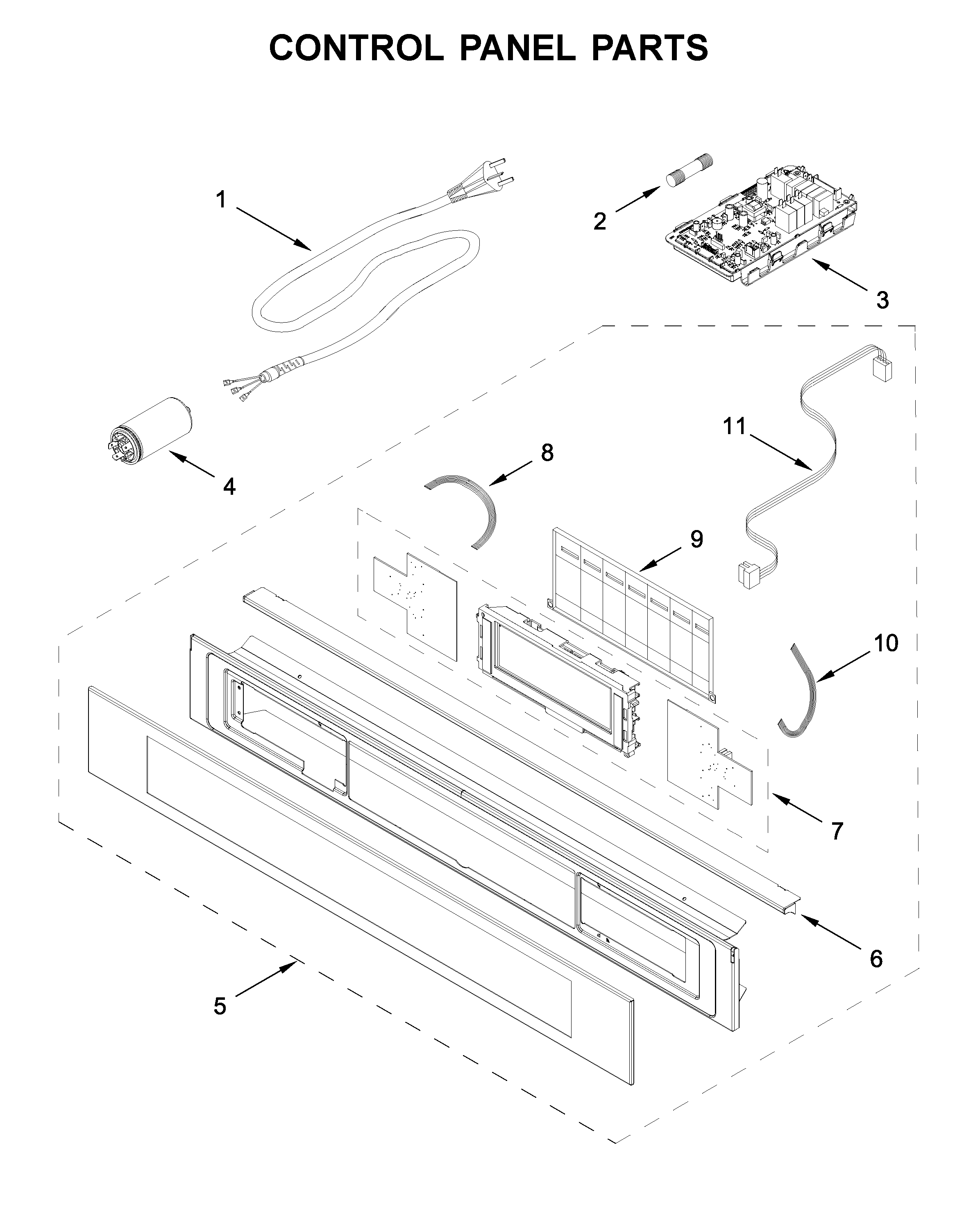 Jenn-Air JJW6024HL0 control panel parts diagram