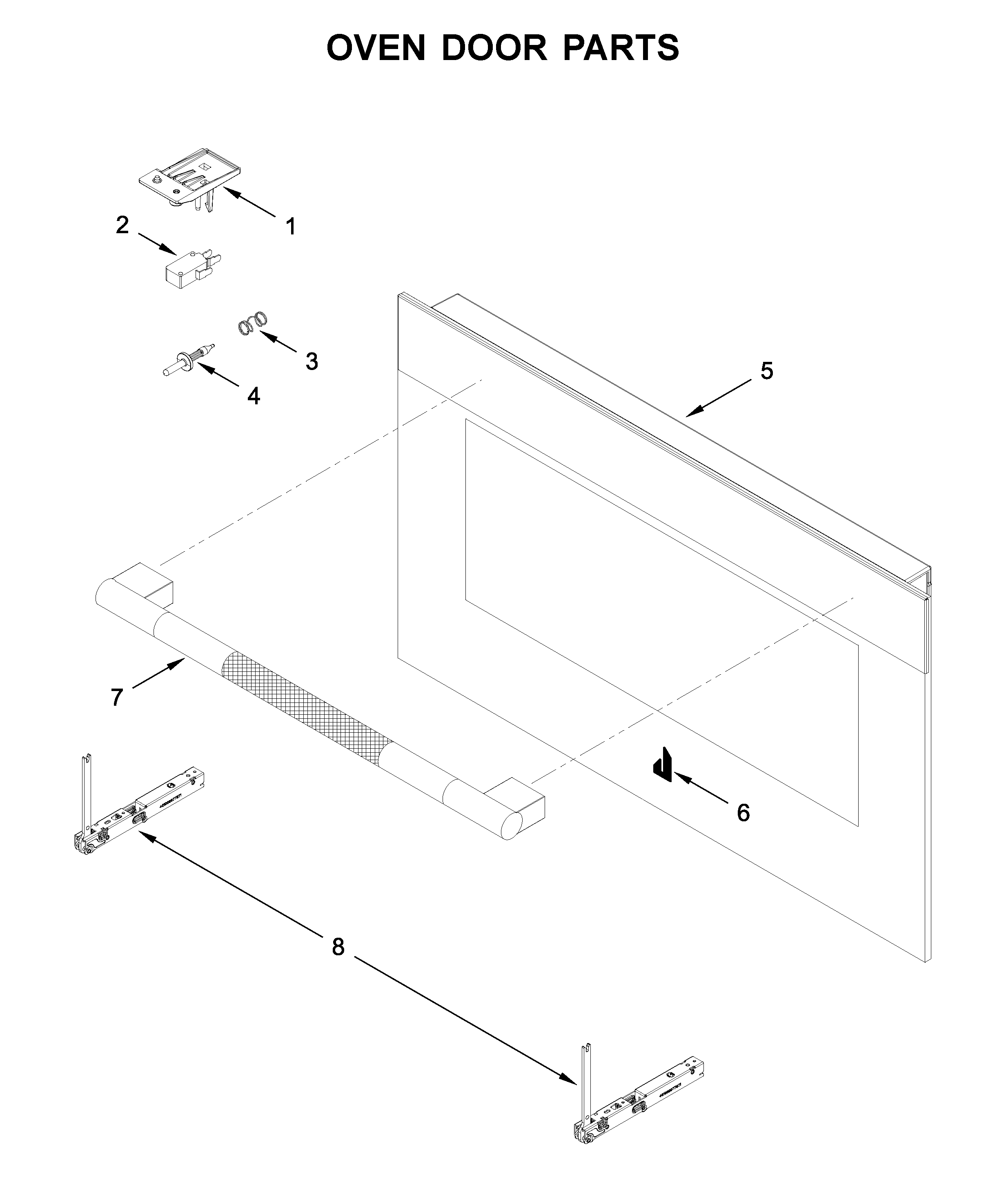 Jenn-Air JJW6024HL0 oven door parts diagram