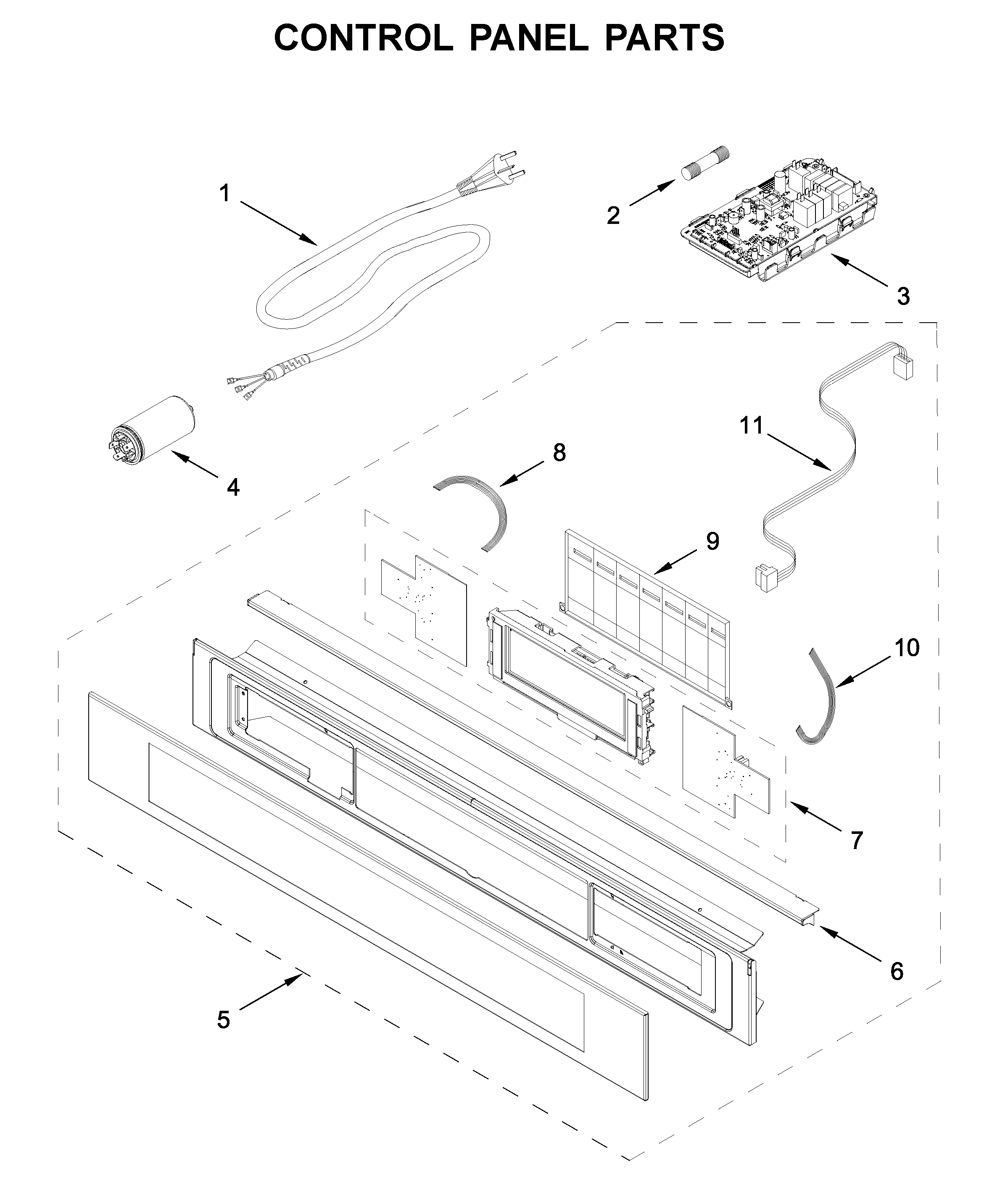 Jenn-Air JJW6024HM0 control panel parts diagram