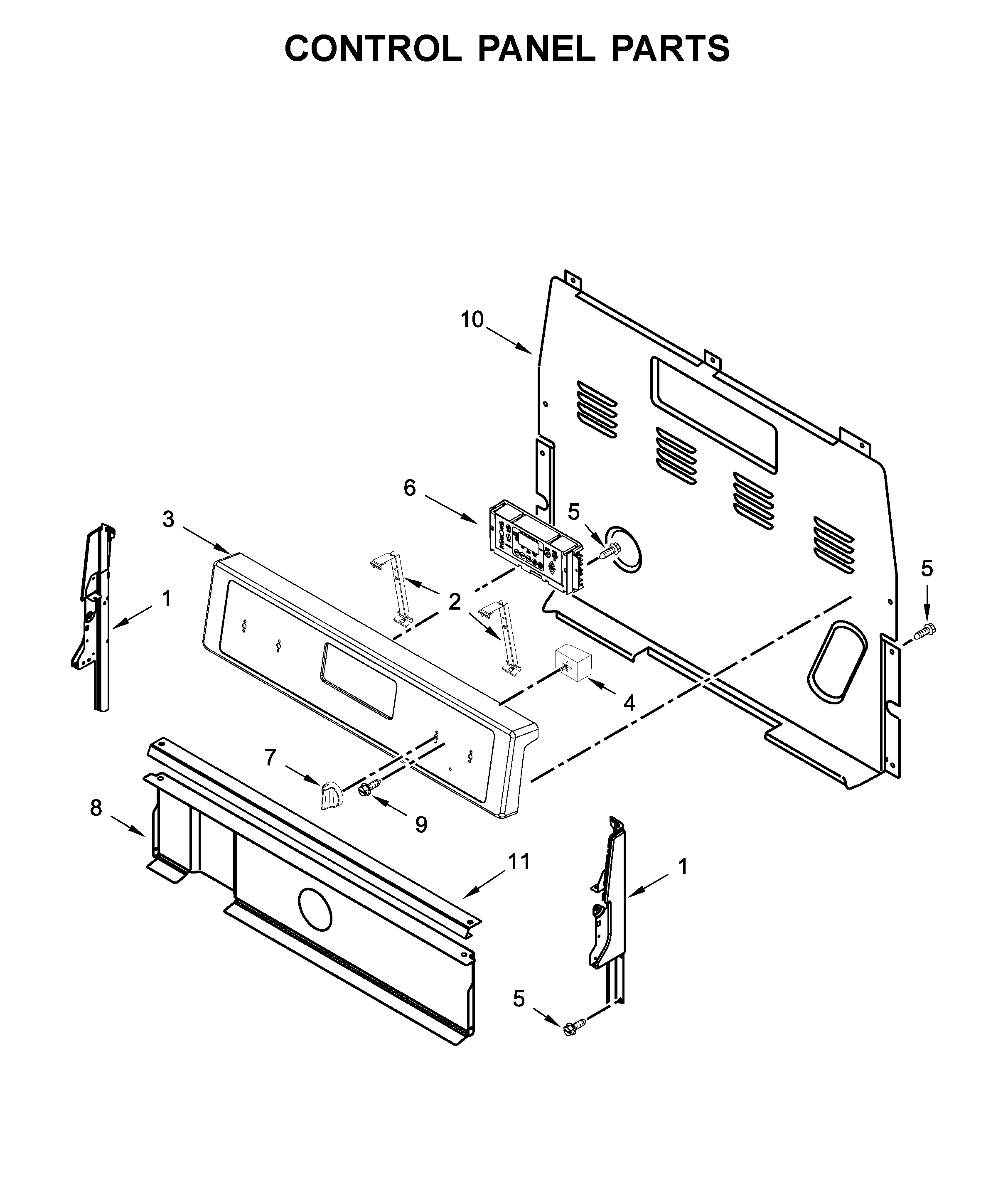 Whirlpool WFE525S0HZ1 control panel parts diagram