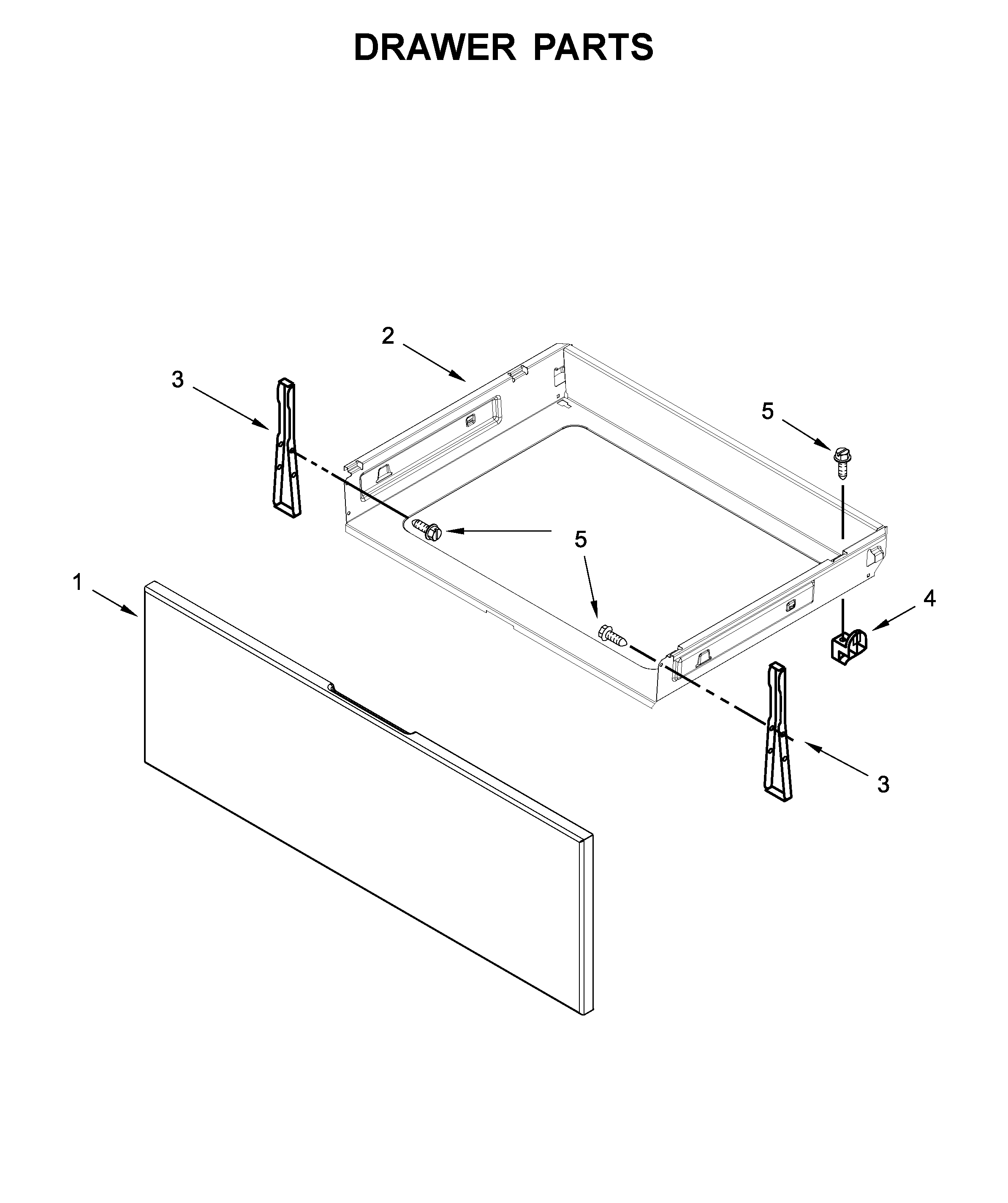 Whirlpool WFE525S0HZ1 drawer parts diagram