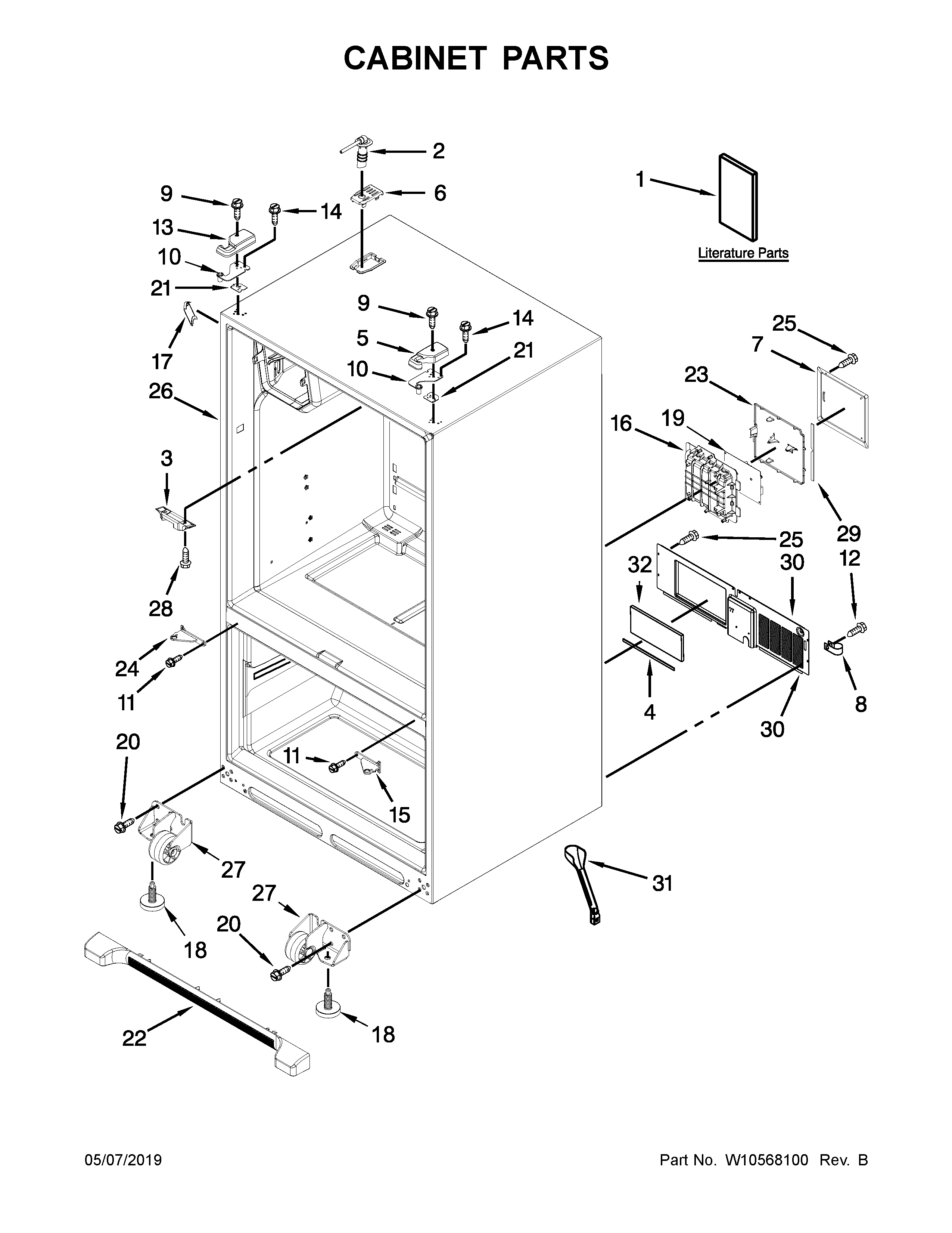 Maytag MFI2269VEW7 cabinet parts diagram