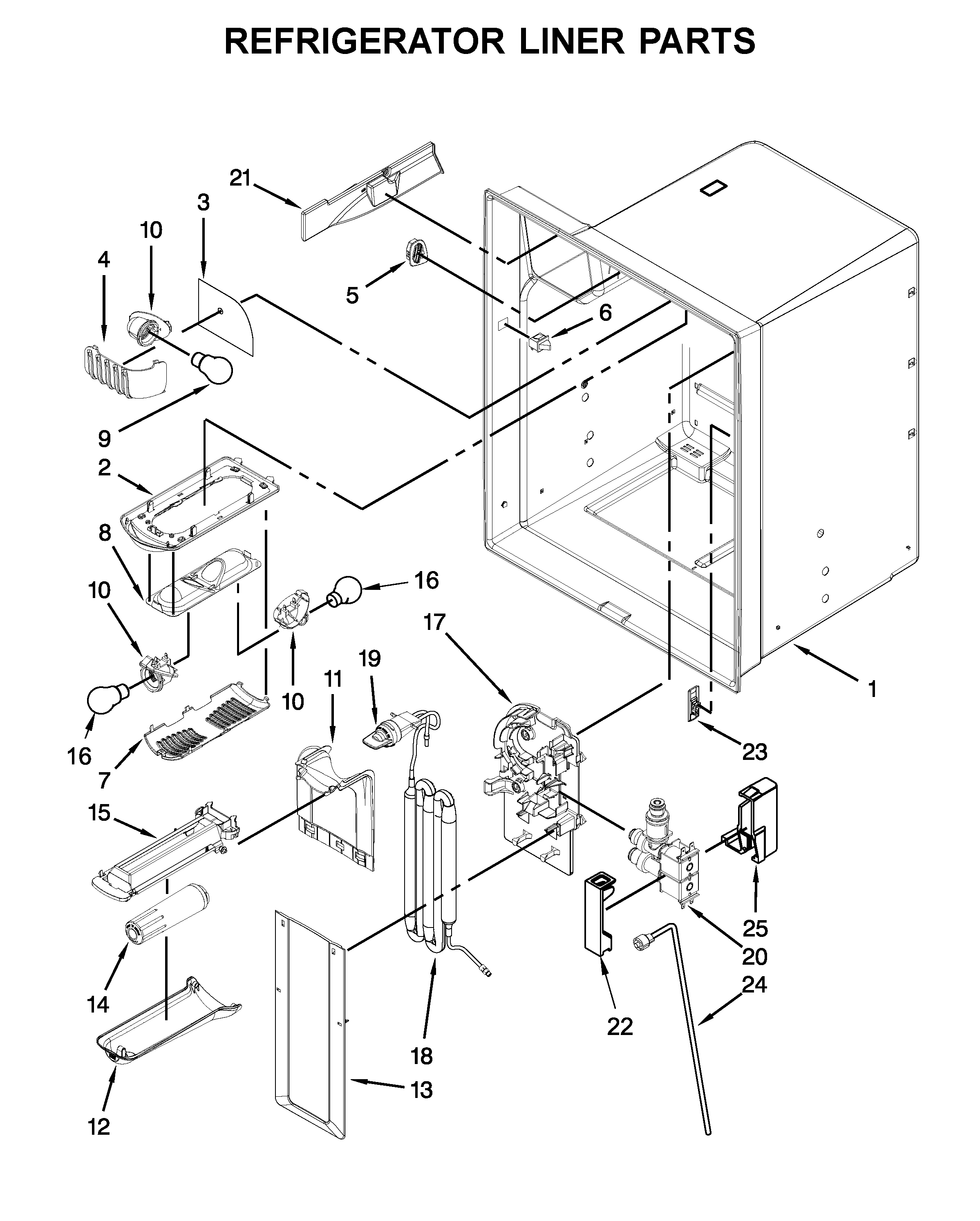 Maytag MFI2269VEW7 refrigerator liner parts diagram