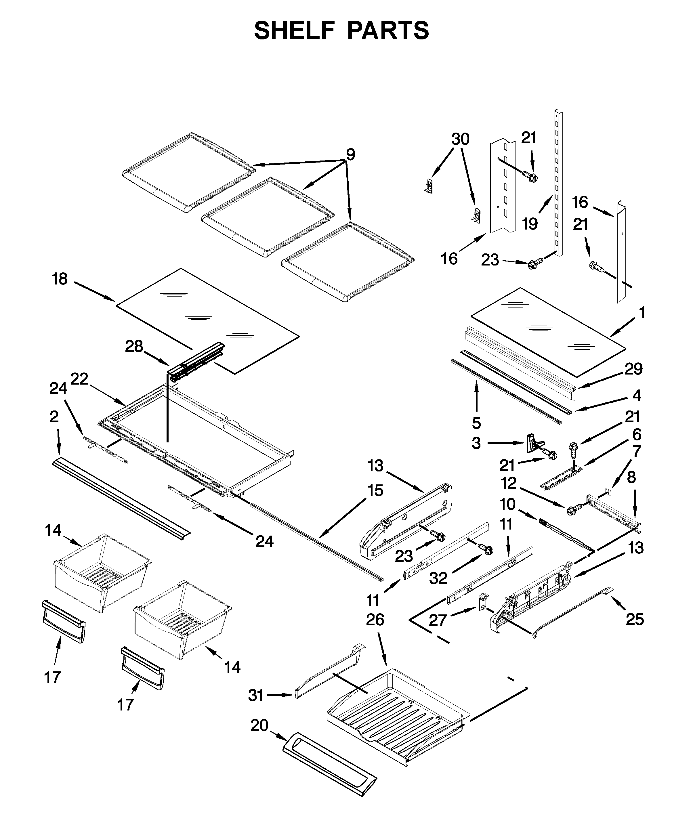 Maytag MFI2269VEW7 shelf parts diagram