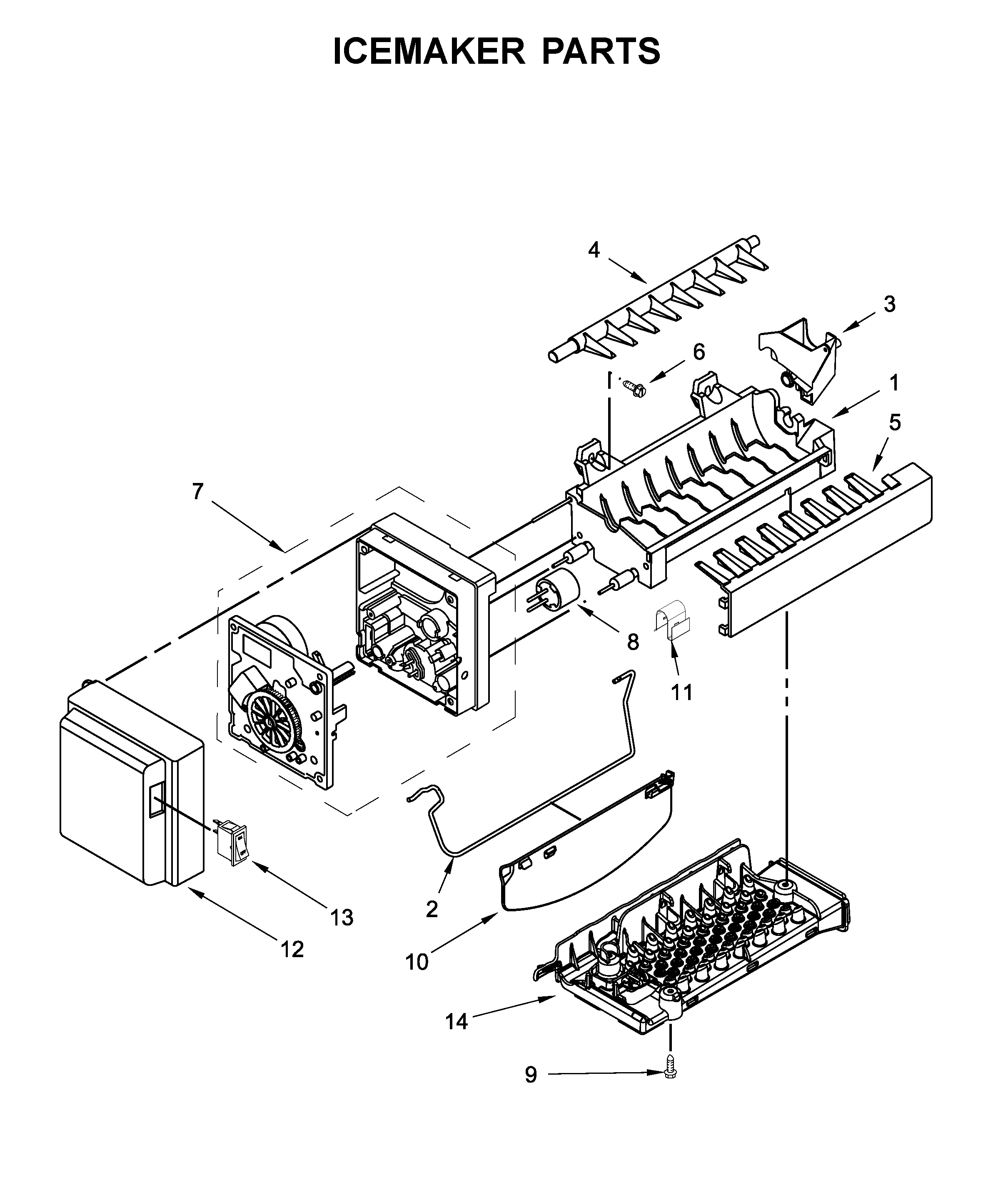 Maytag MFI2269VEW7 icemaker parts diagram
