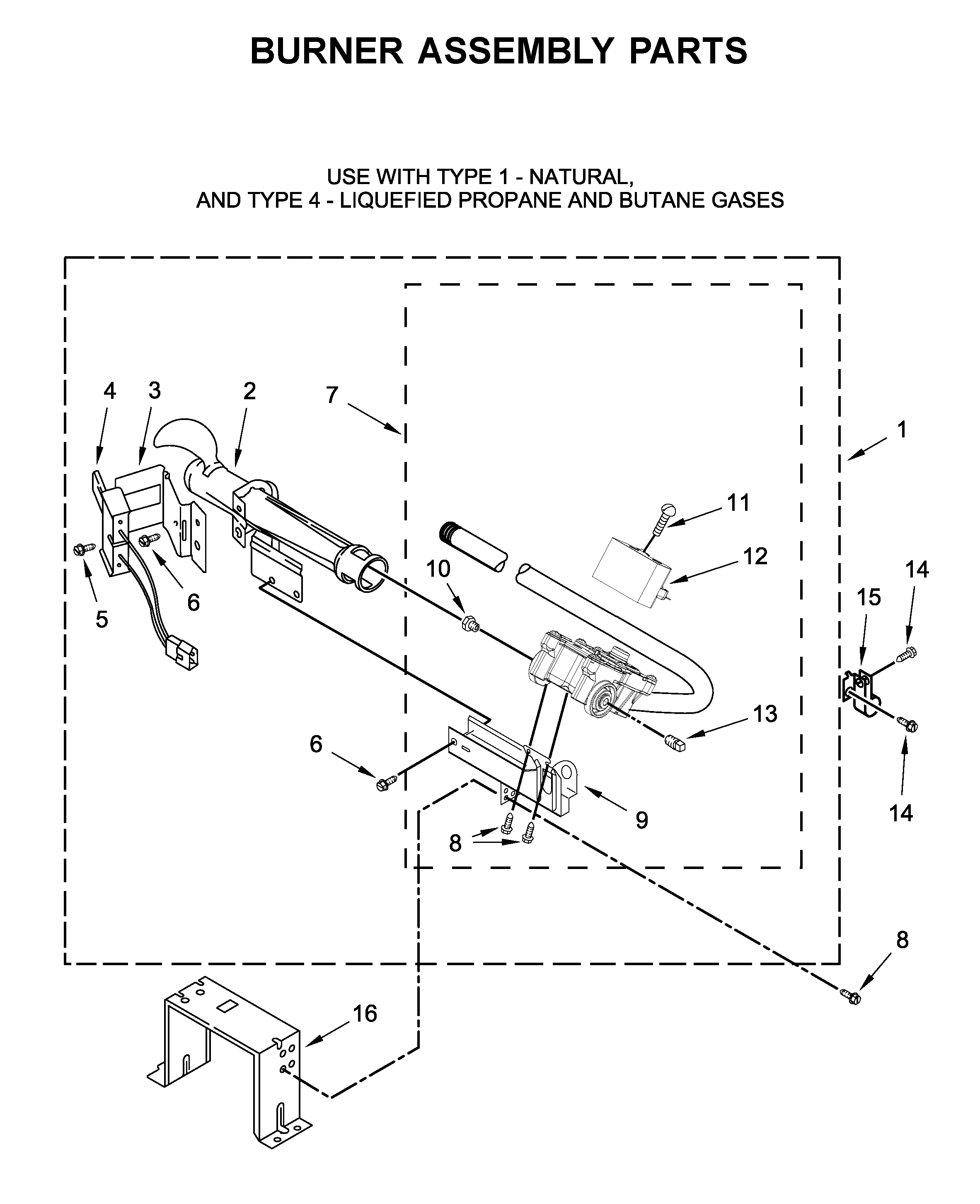 Whirlpool WGD6620HW1 burner assembly parts diagram