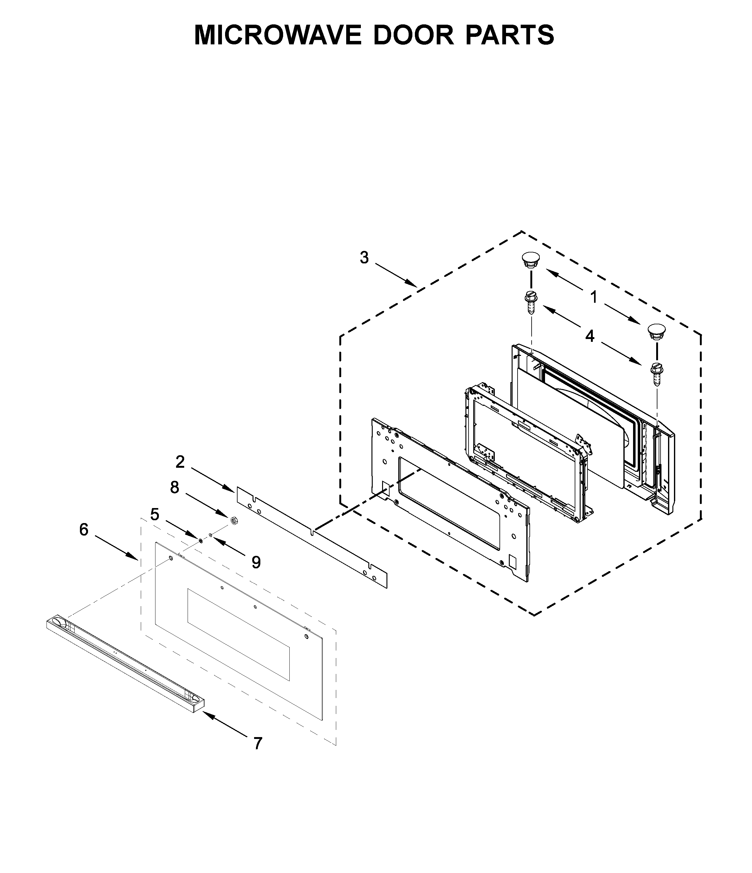 Jenn-Air JMW2430IM02 microwave door parts diagram