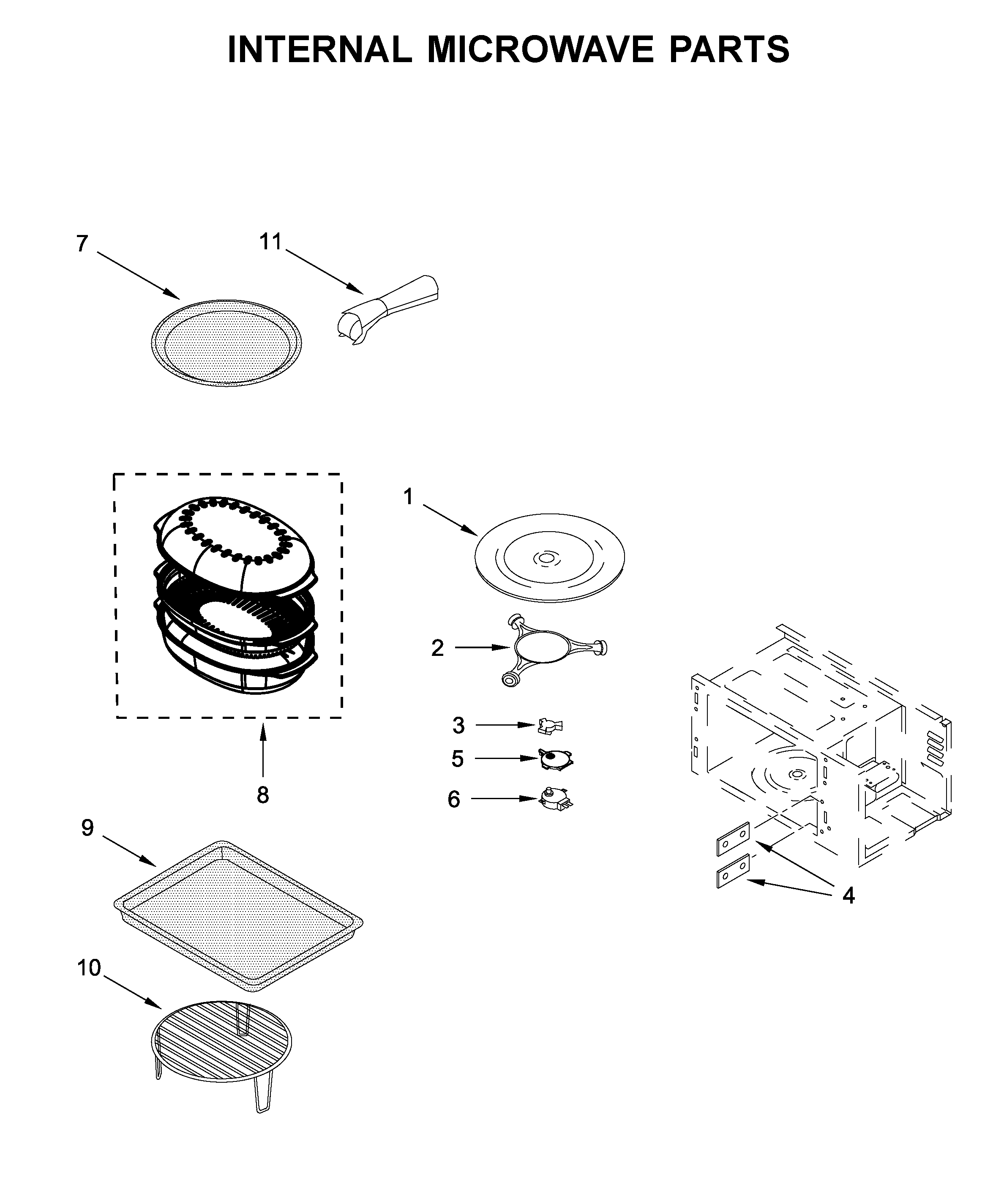 Maytag MMW9730FZ05 internal microwave parts diagram