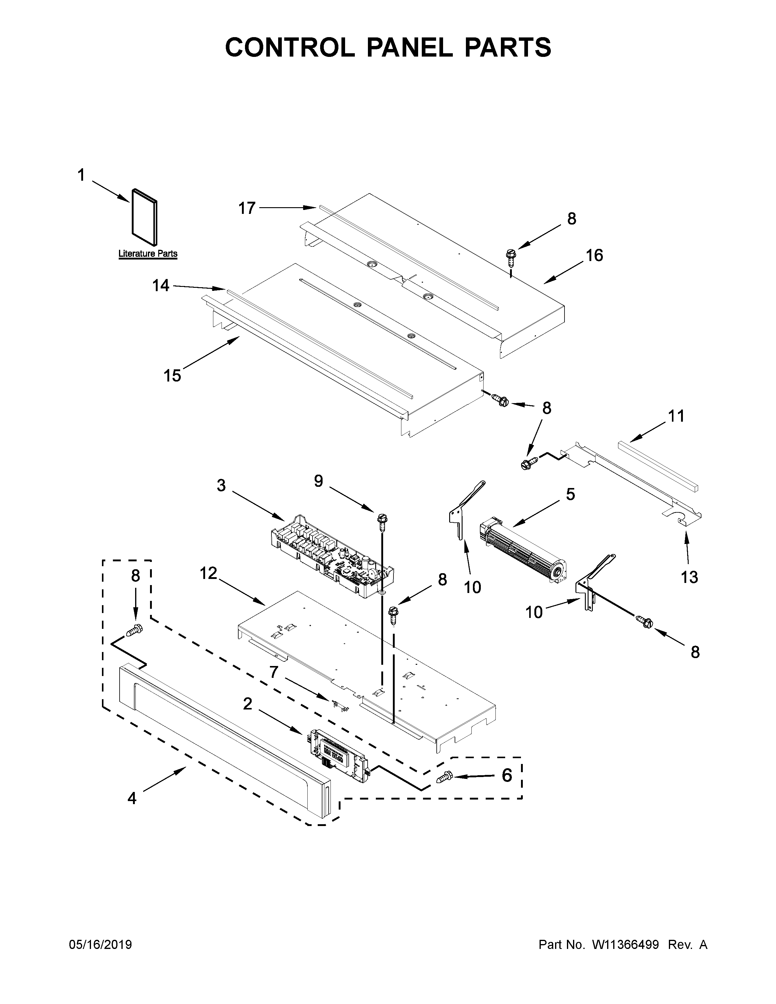 Whirlpool WOS31ES0JS00 control panel parts diagram