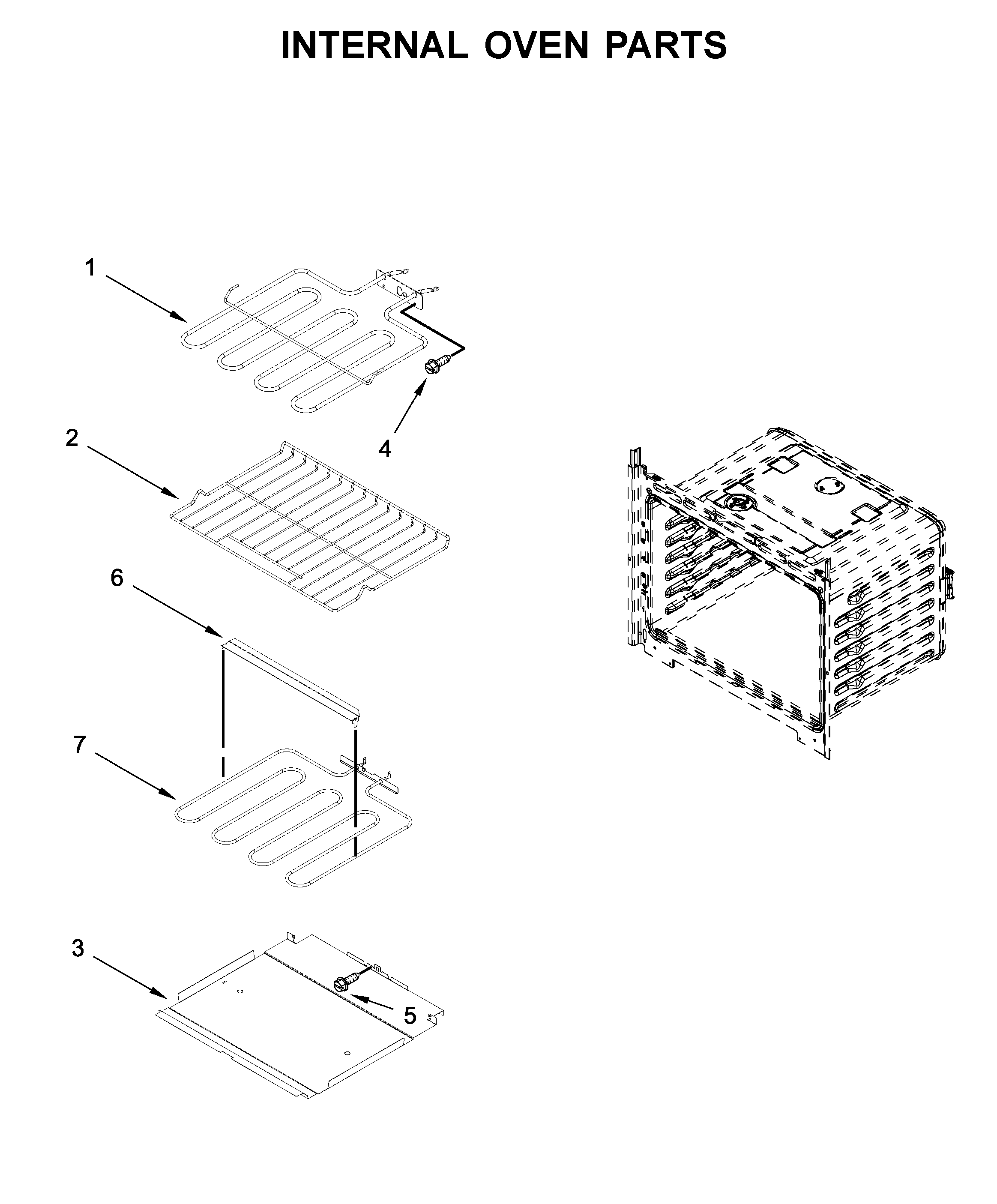 Whirlpool WOS31ES0JS00 internal oven parts diagram