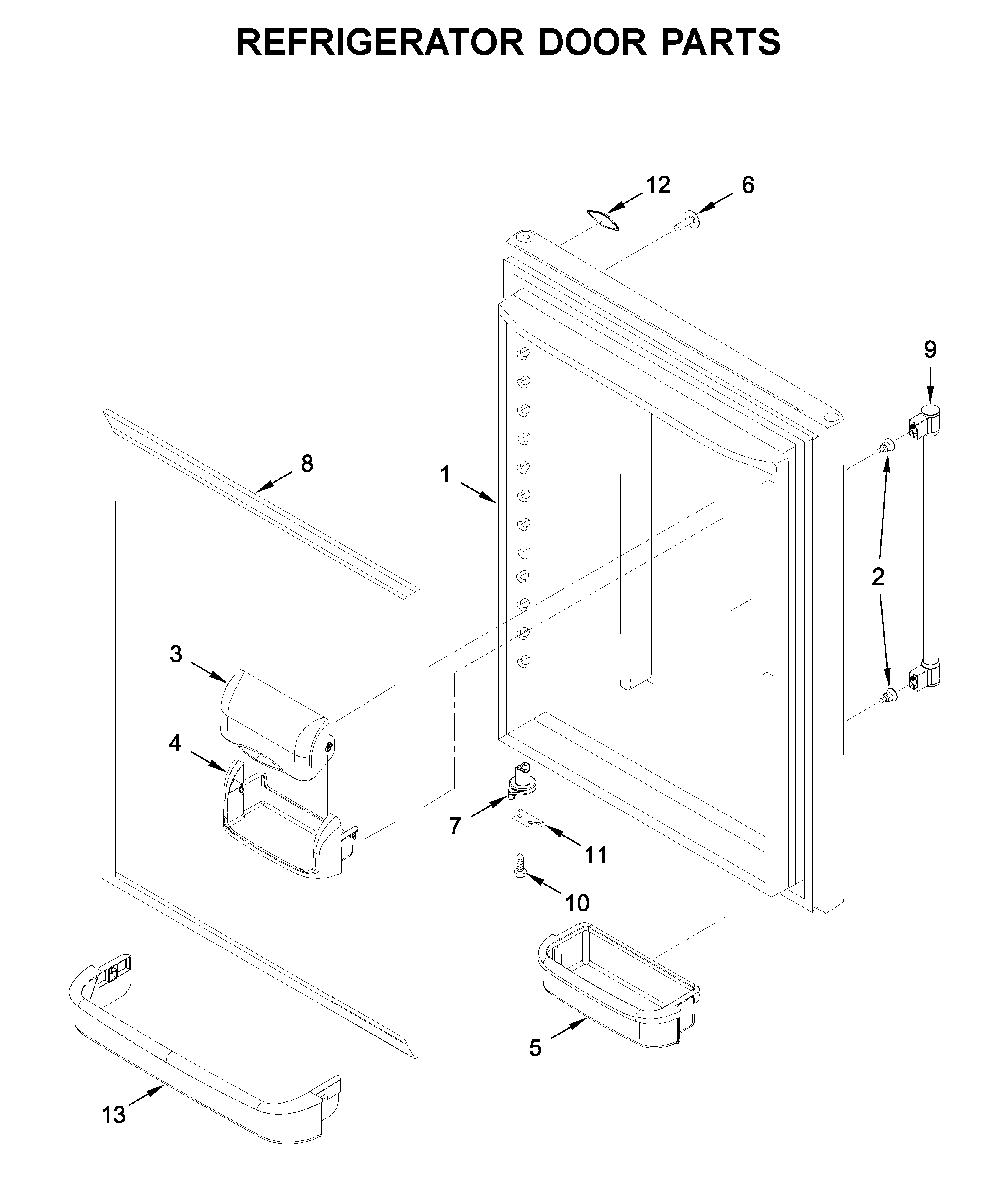 Maytag MBF2258FEZ03 refrigerator door parts diagram
