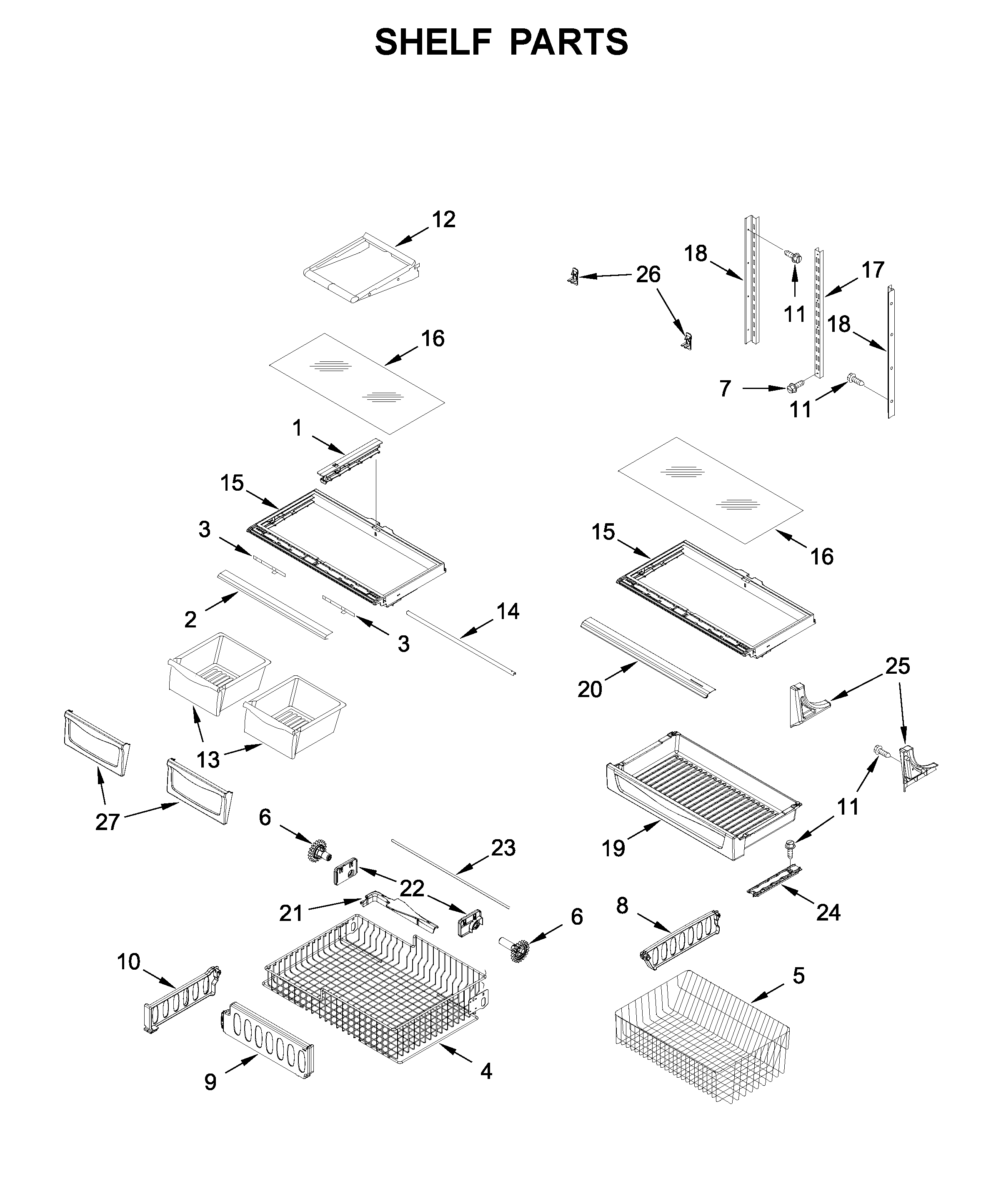 Maytag MBF2258FEZ03 shelf parts diagram