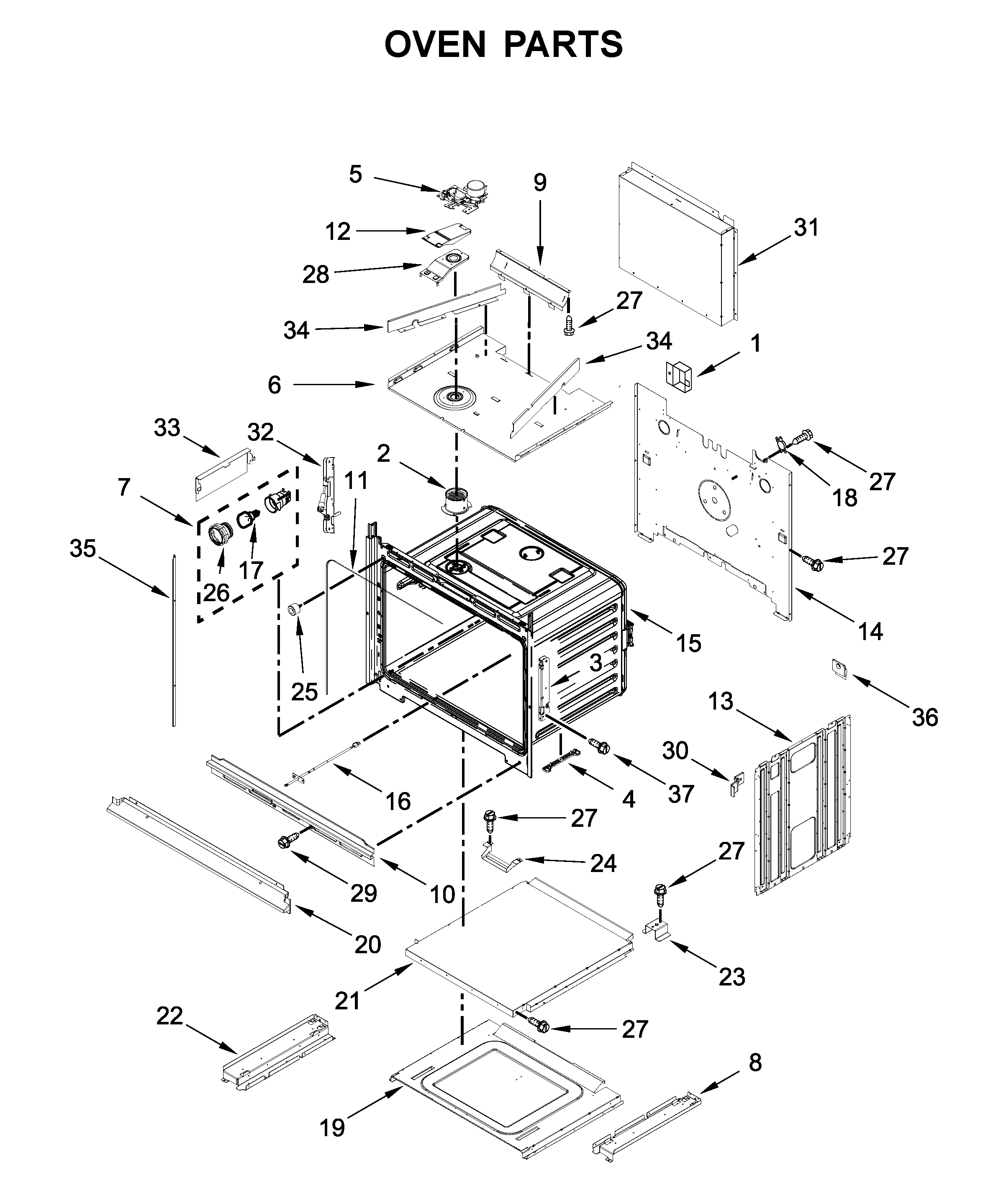 Whirlpool WOC75EC7HS02 oven parts diagram