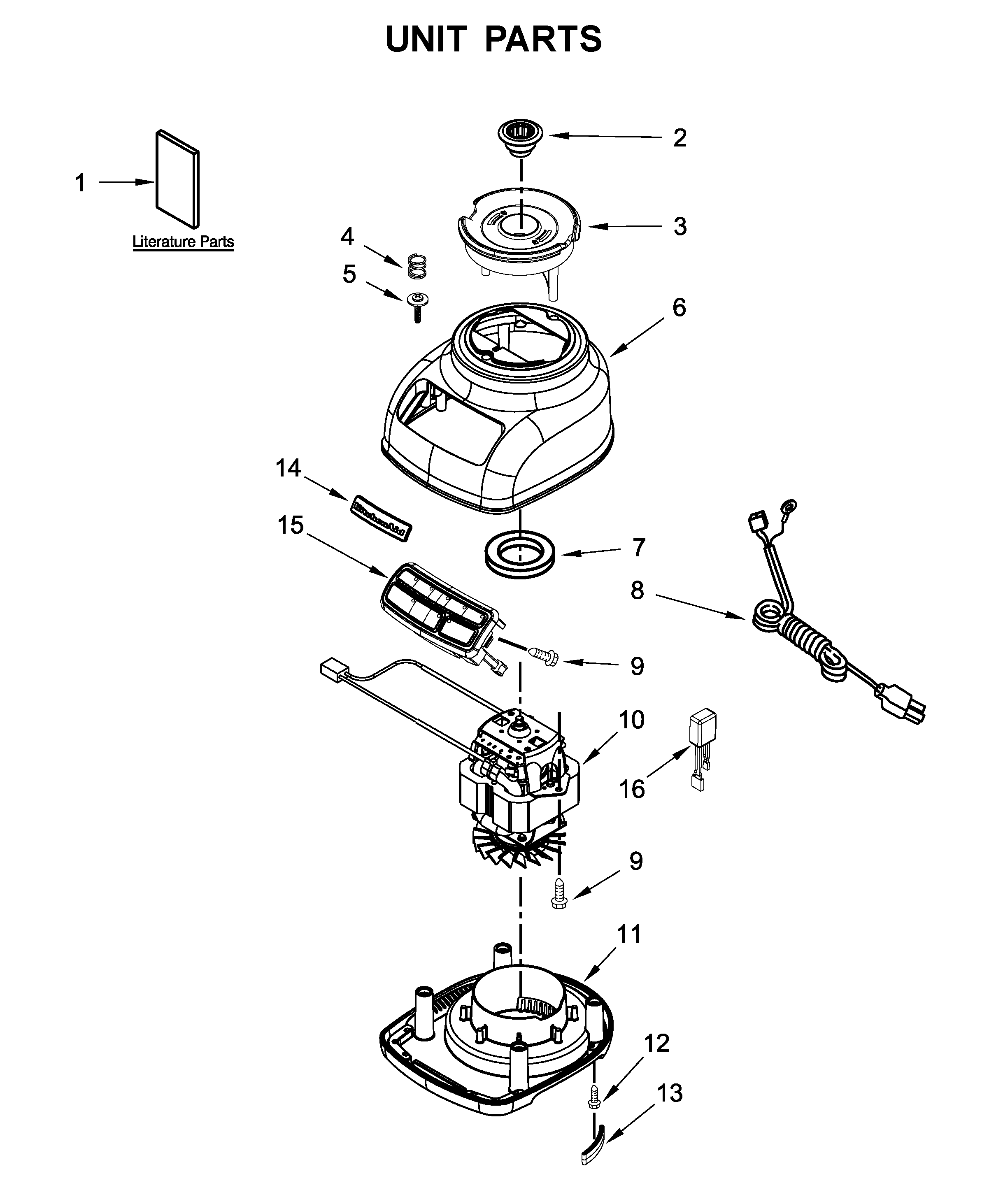 KitchenAid 5KSB1585DQG0 unit parts diagram