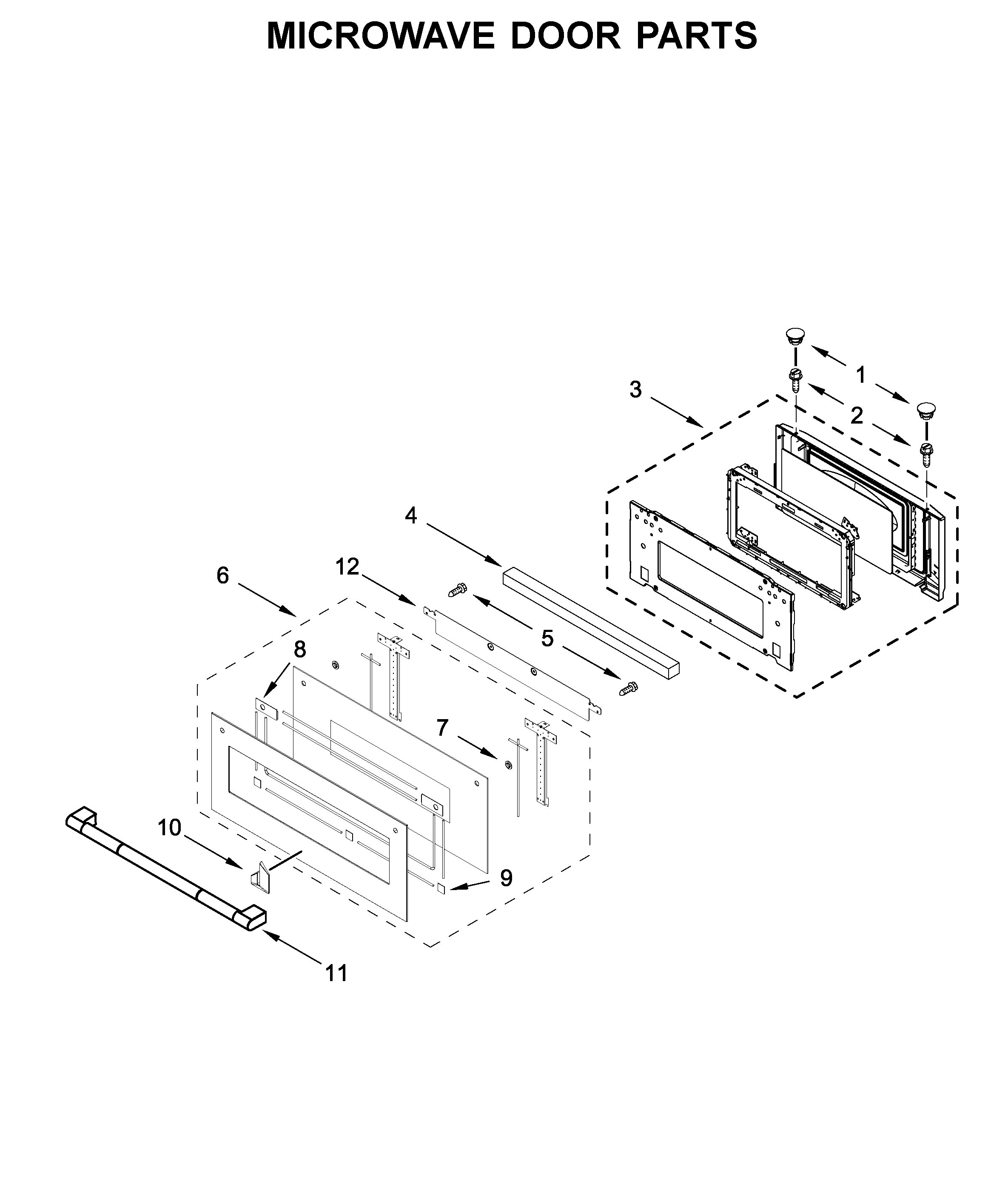 Jenn-Air JMC2427IL02 microwave door parts diagram