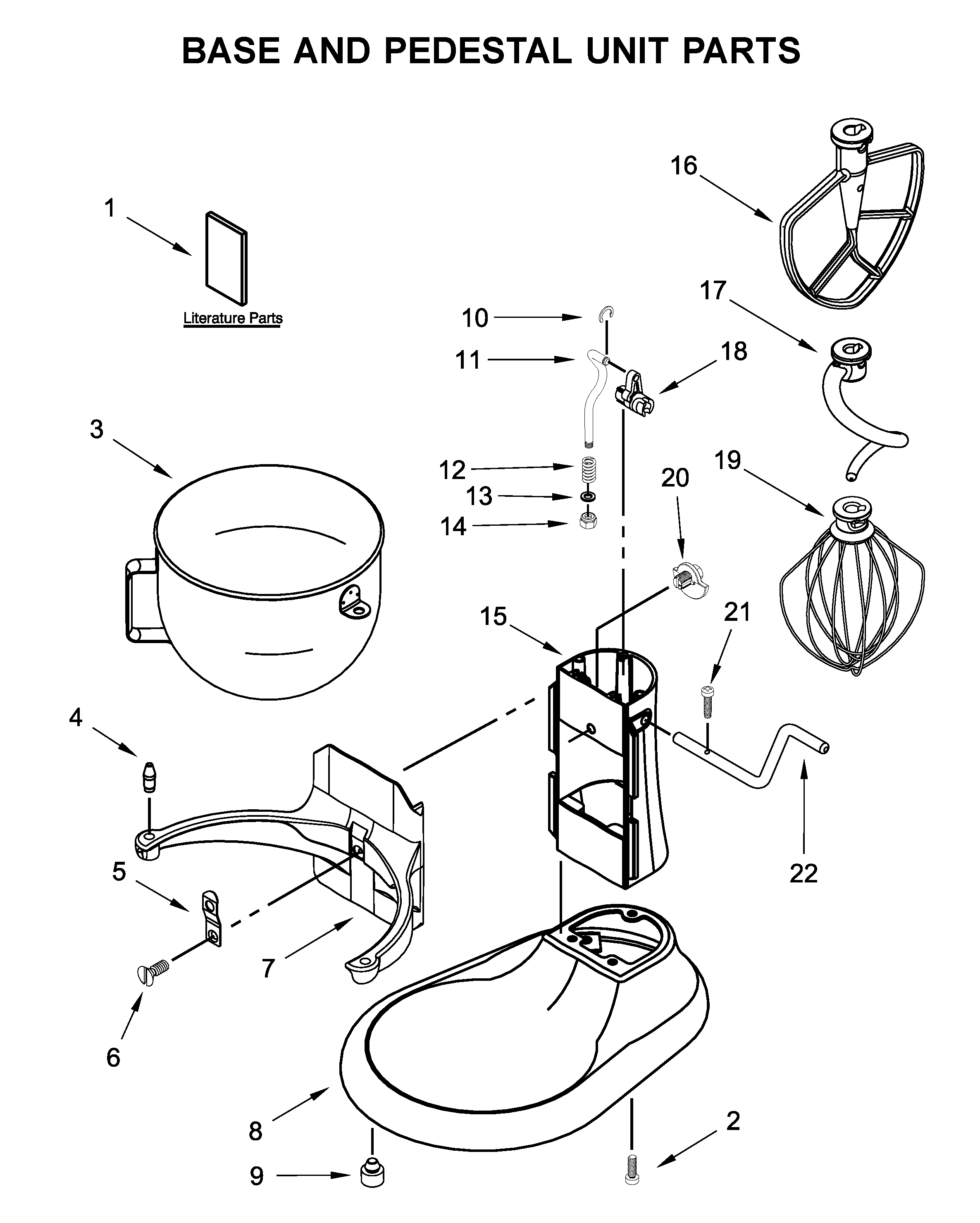 KitchenAid KG25H0XCE5 base and pedestal unit parts diagram