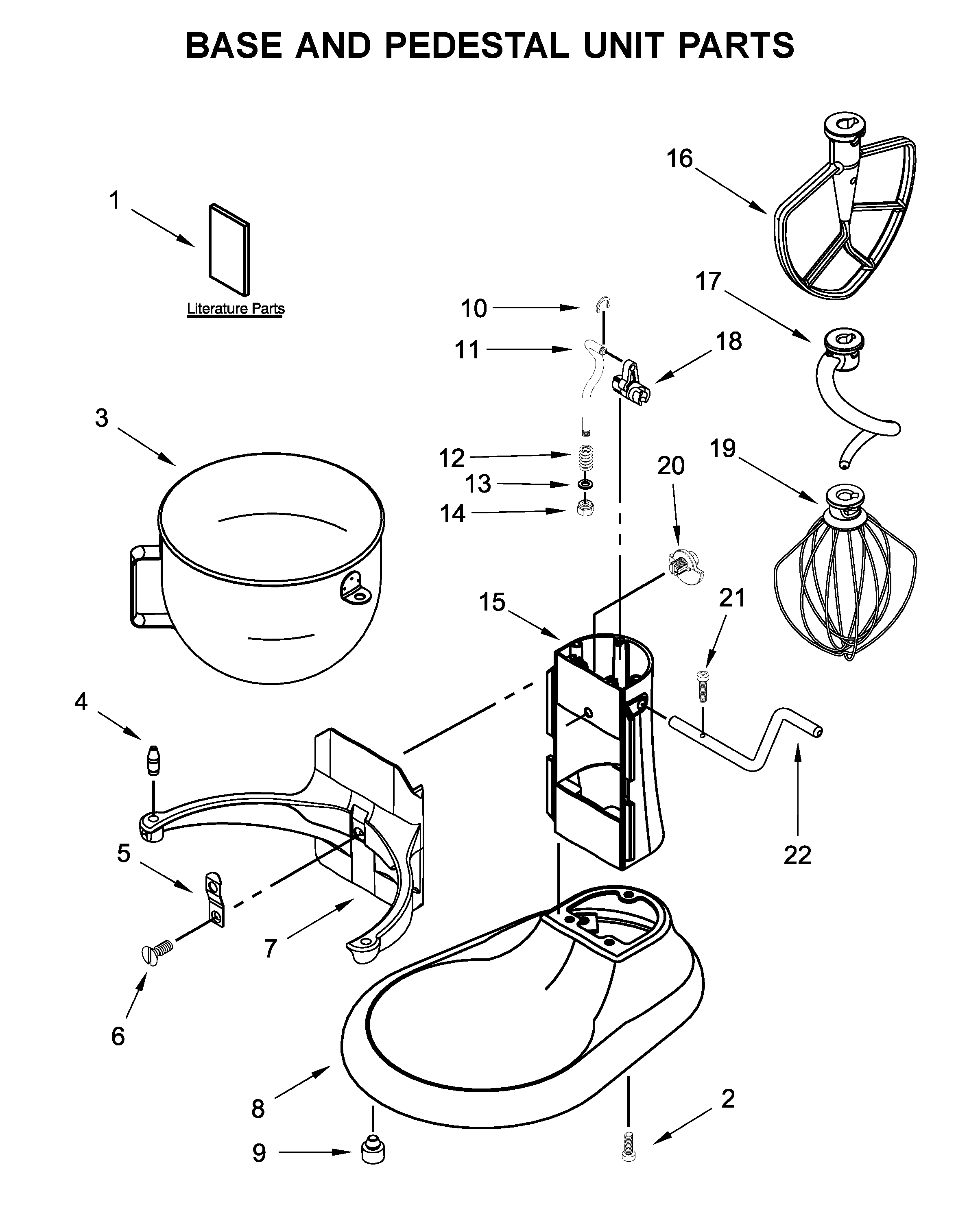 KitchenAid 4KG25H3XWH5 base and pedestal unit parts diagram