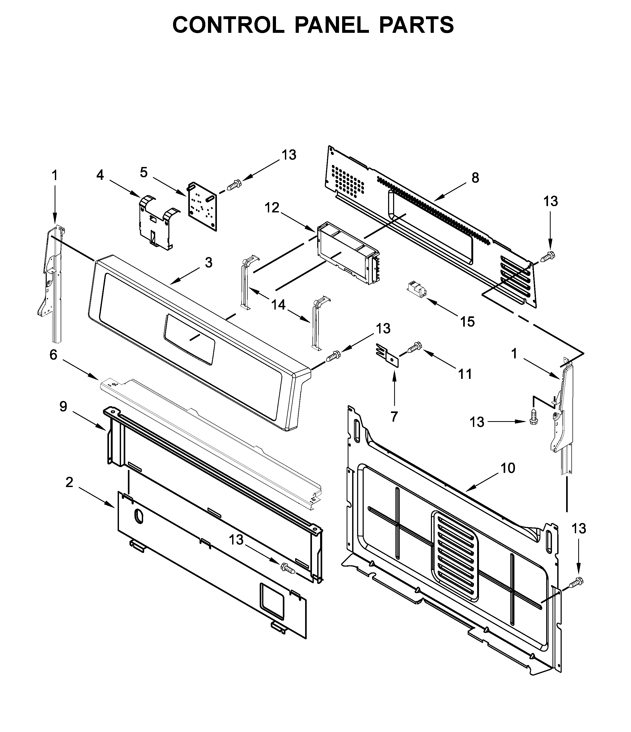 Whirlpool WFG524SLAS2 control panel parts diagram