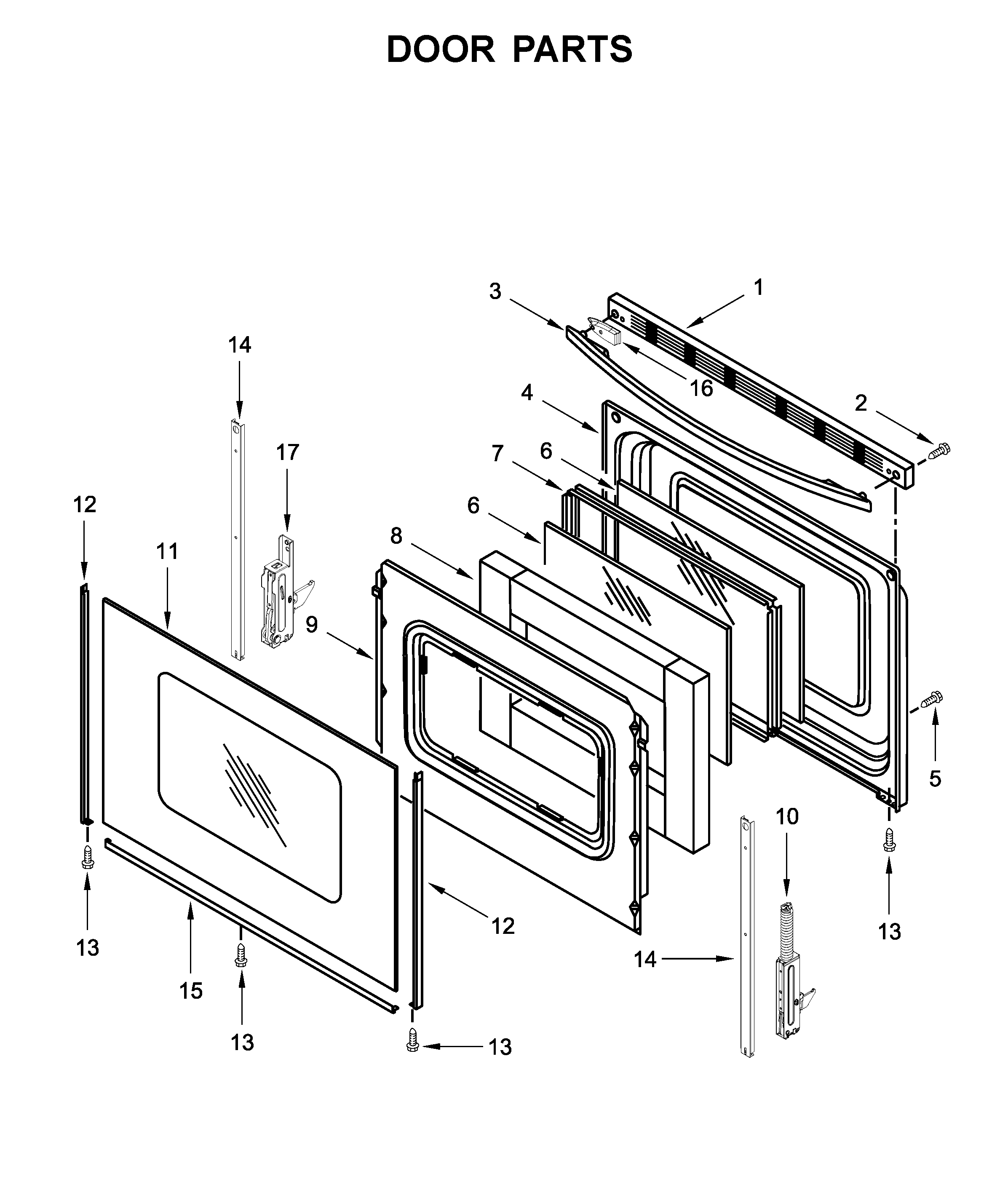 Whirlpool WFG524SLAS2 door parts diagram
