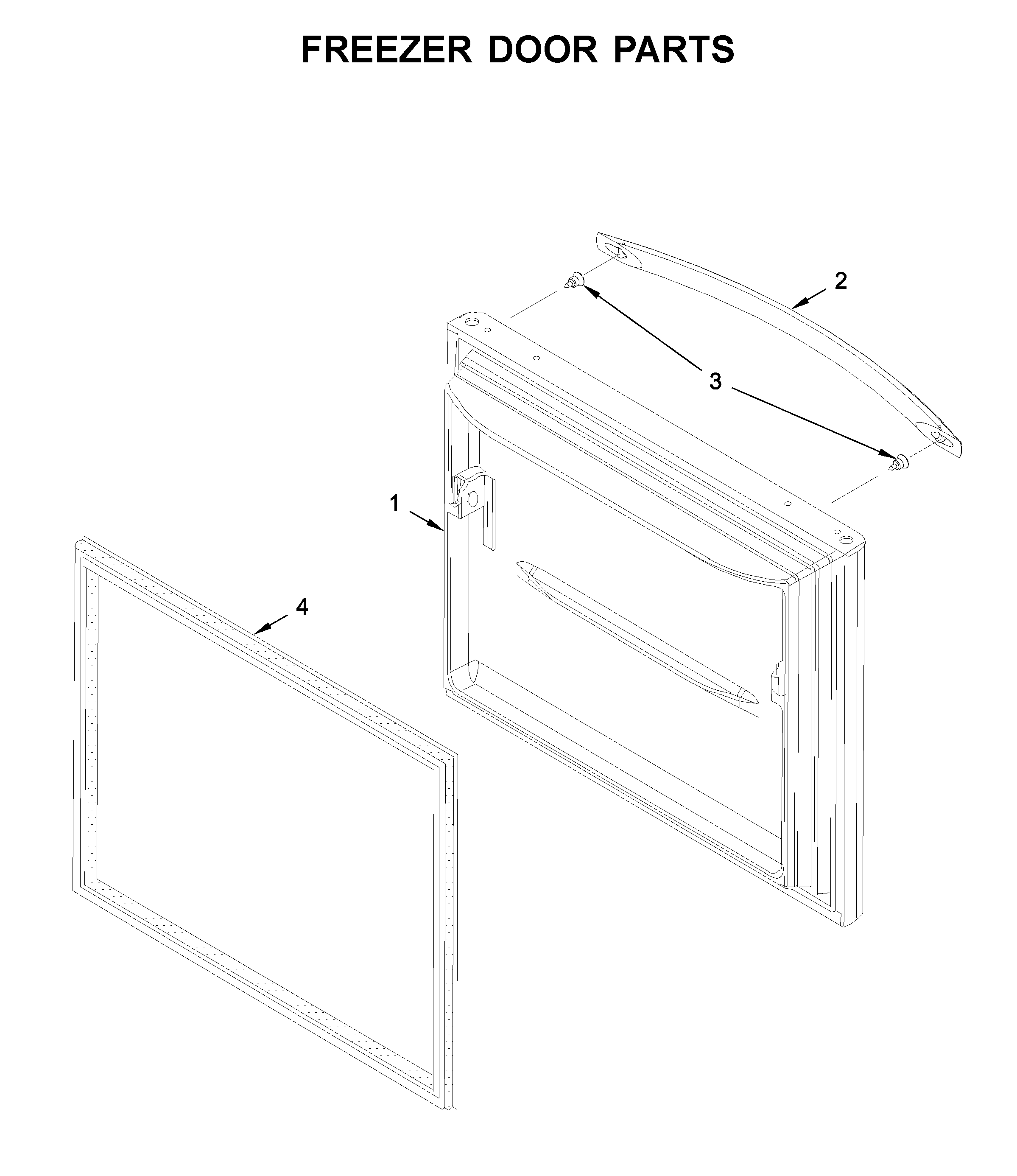 Whirlpool WRB329DFBW01 freezer door parts diagram