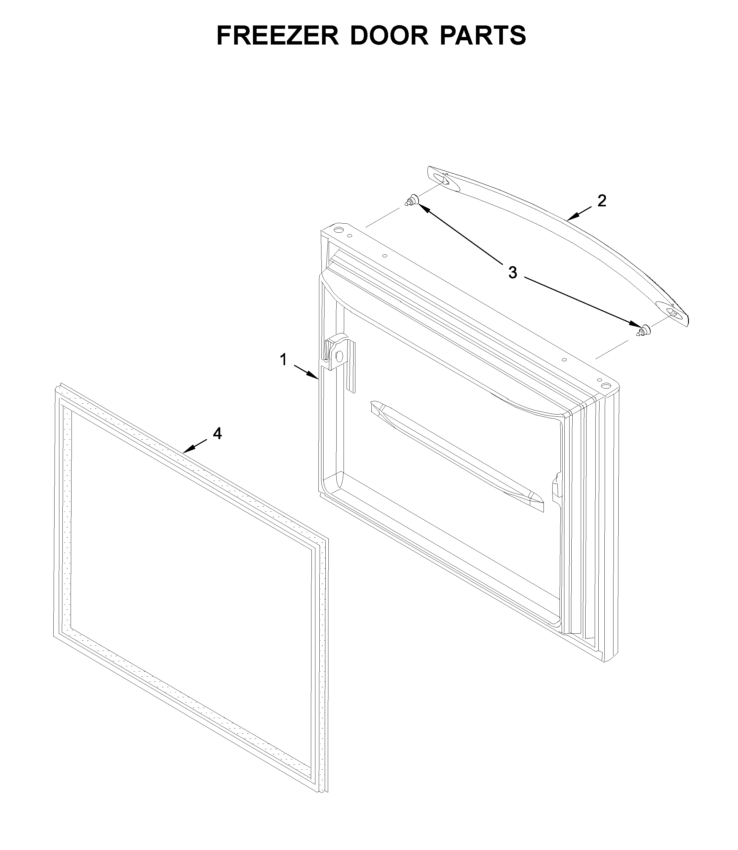 Whirlpool WRB329RFBM01 freezer door parts diagram