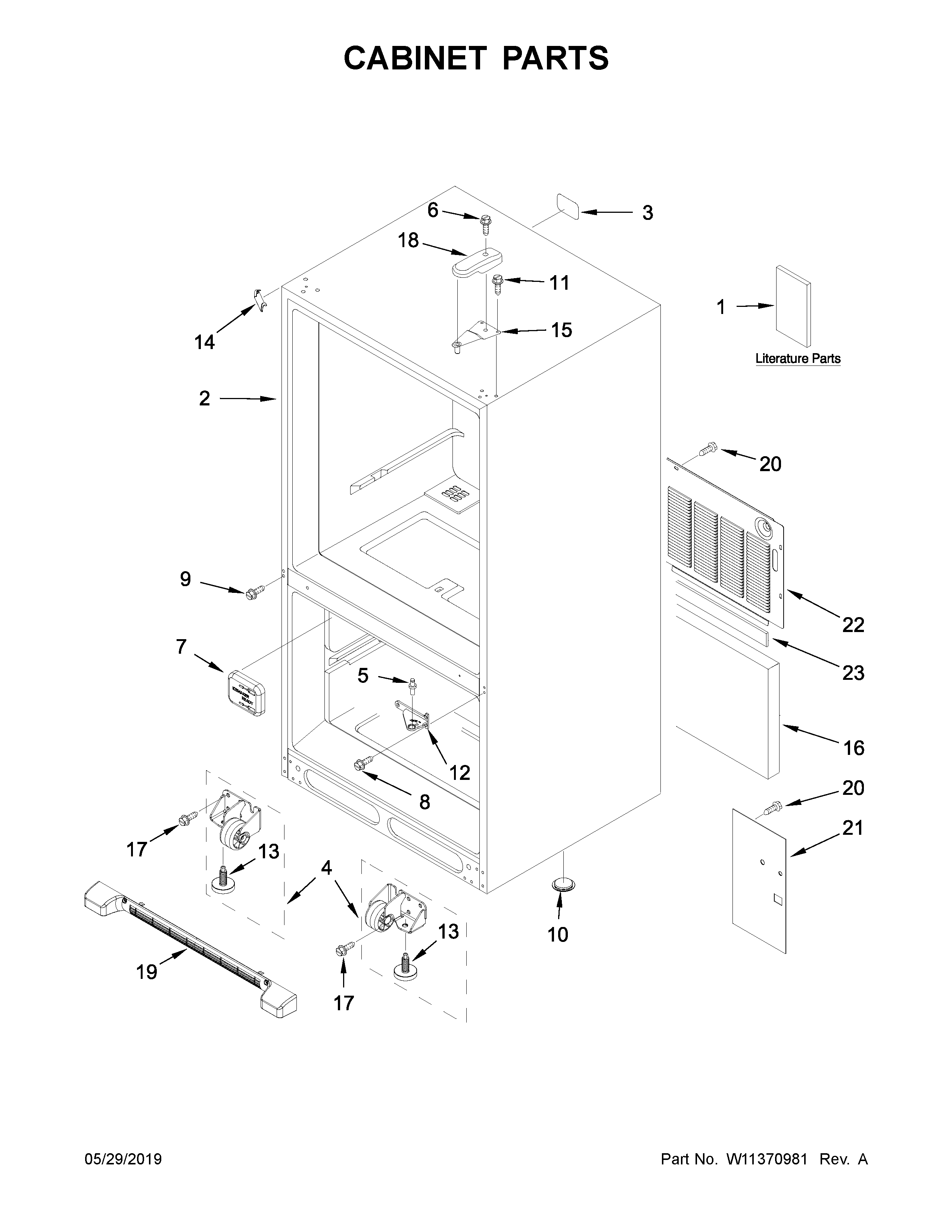 Amana ABB2224BRM01 cabinet parts diagram