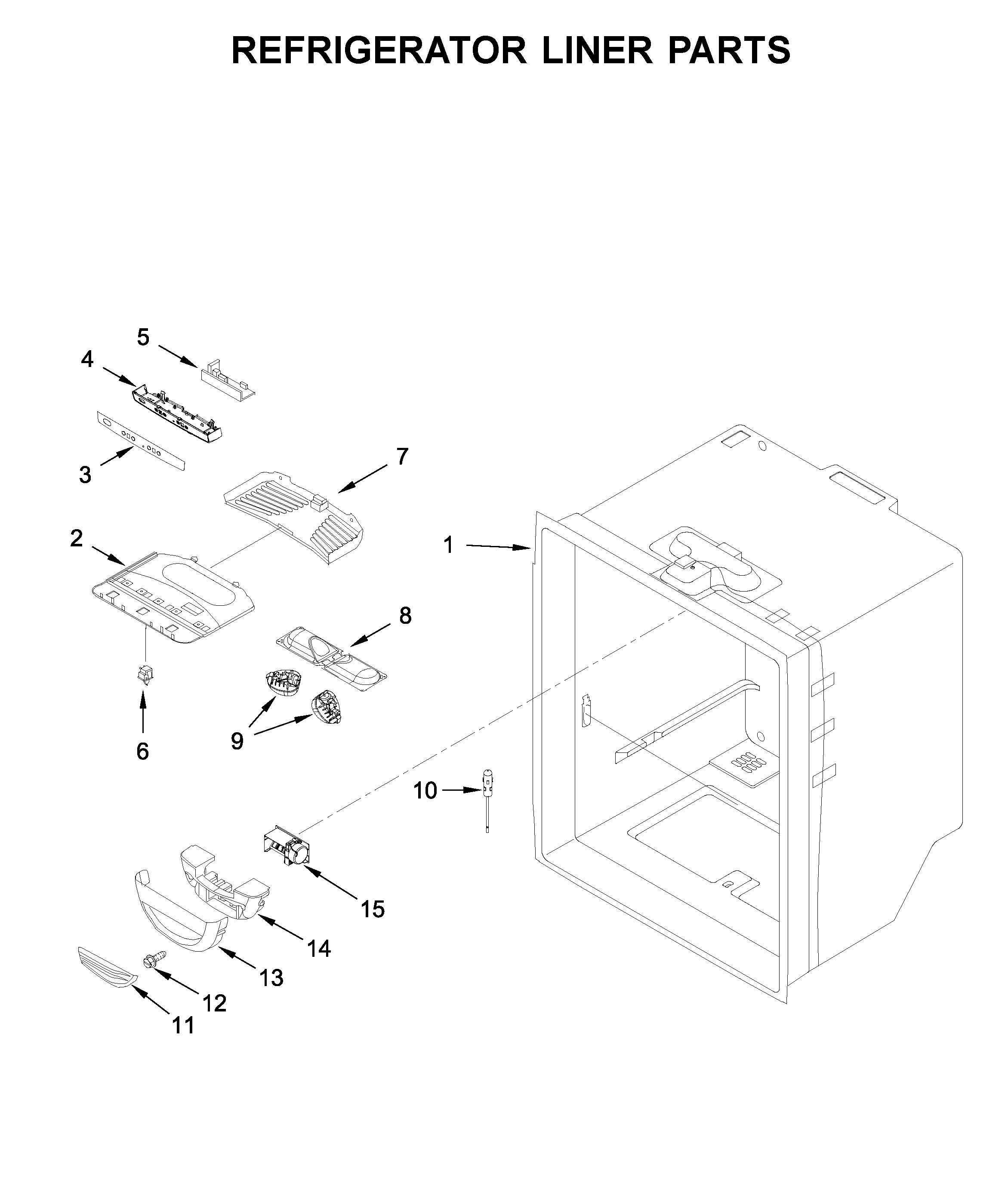 Amana ABB2224BRM01 refrigerator liner parts diagram