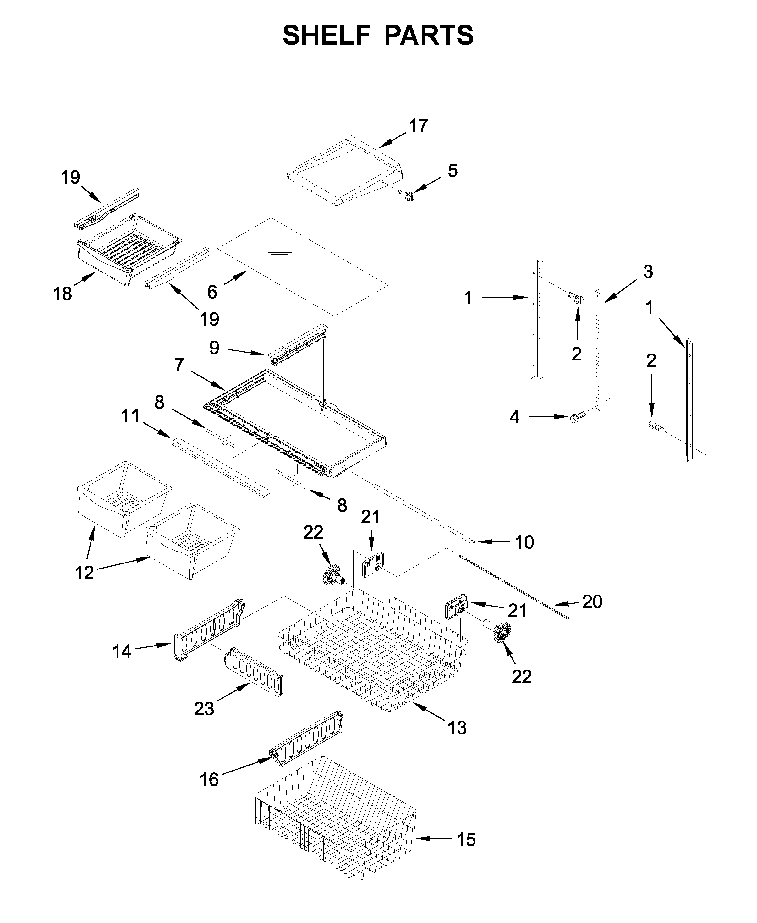 Amana ABB2224BRM01 shelf parts diagram