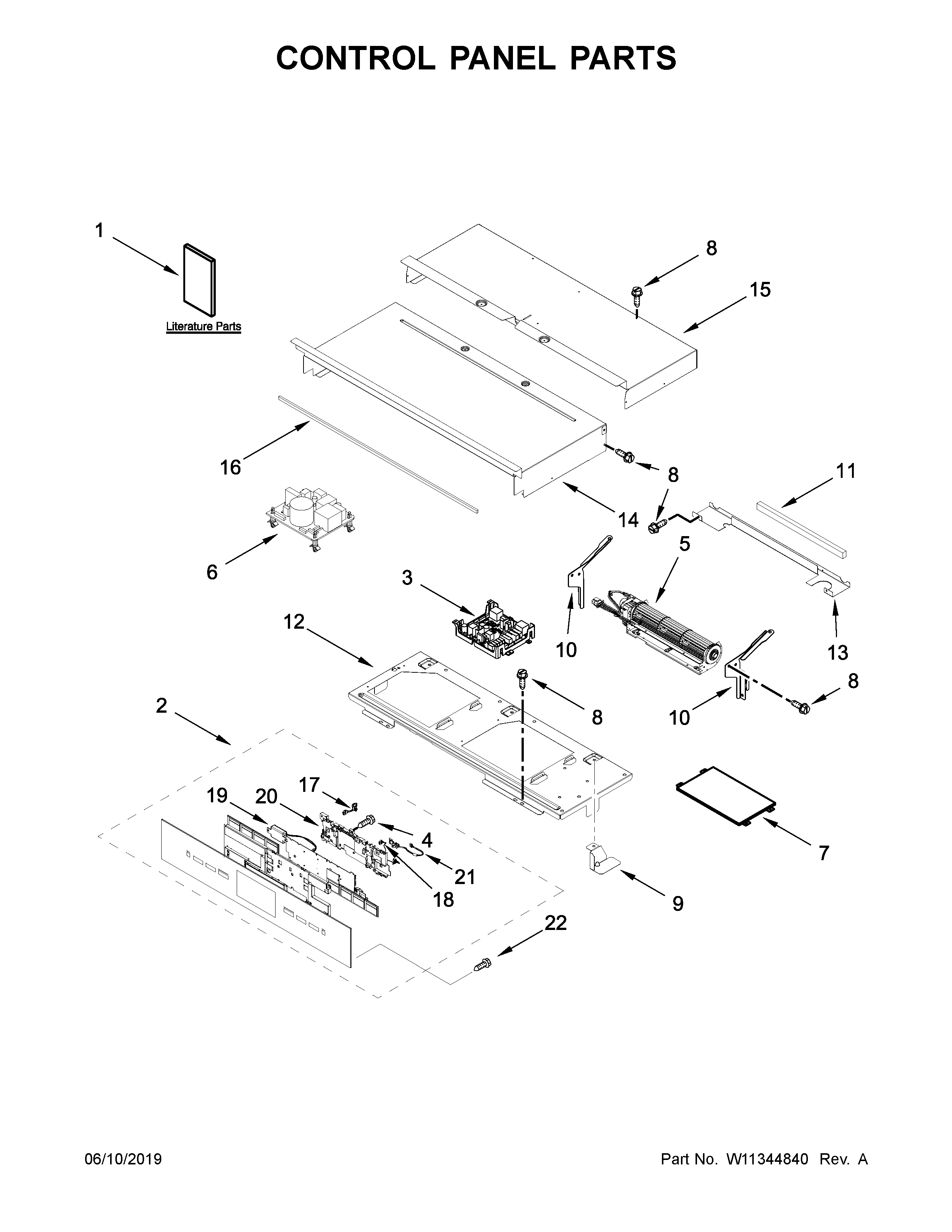 Jenn-Air JJW2430IM00 control panel parts diagram