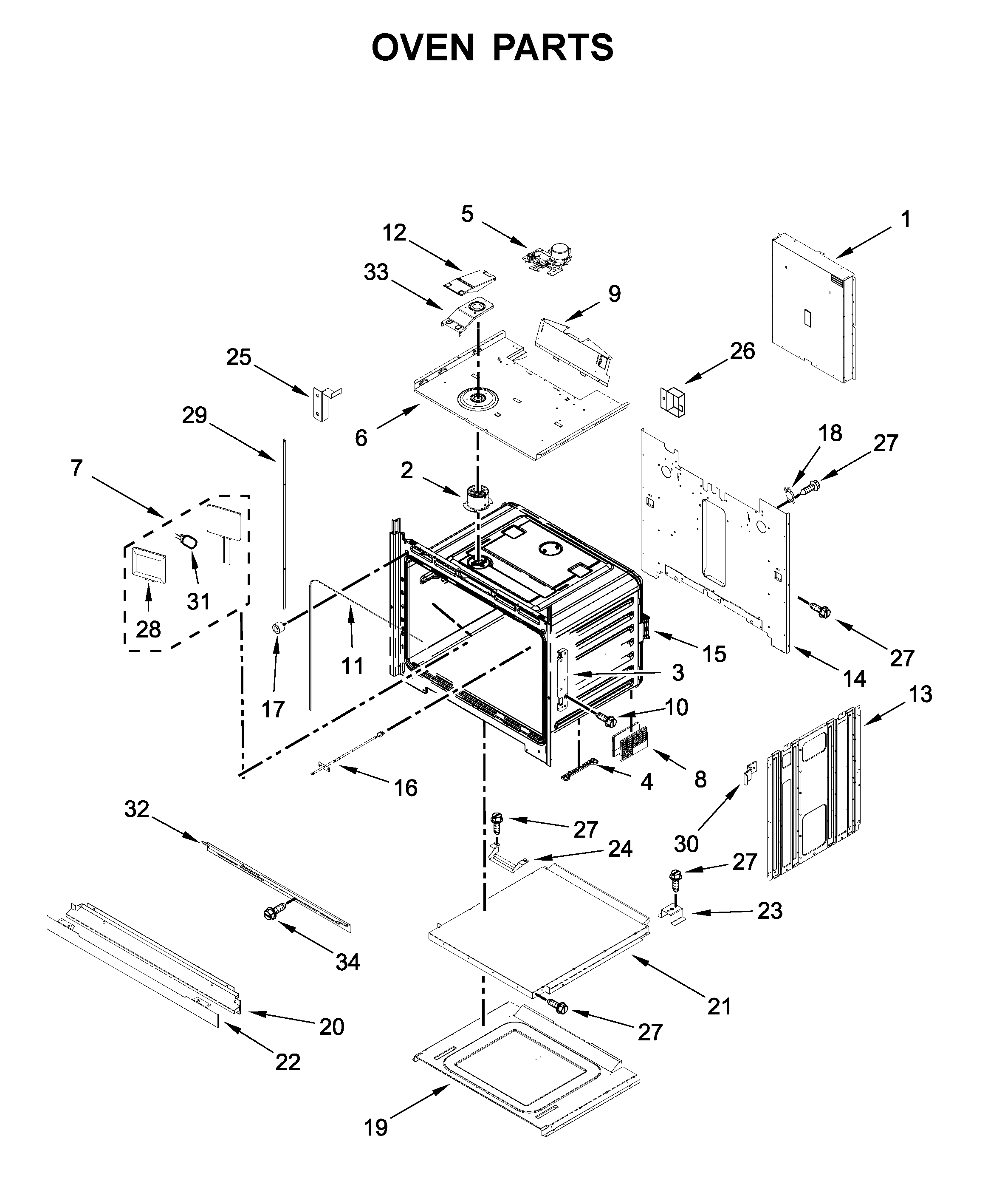 Jenn-Air JJW2430IM00 oven parts diagram