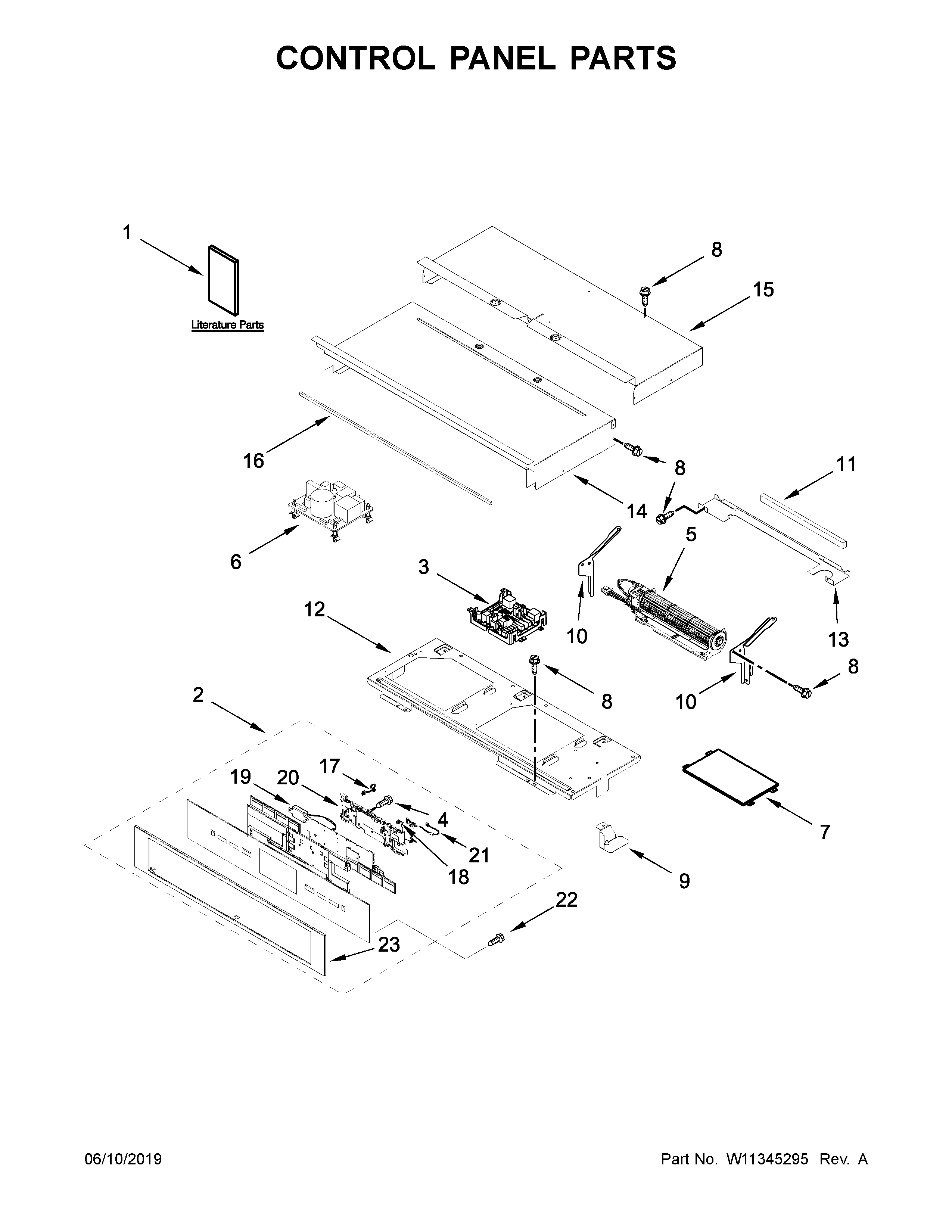 Jenn-Air JJW2430IL00 control panel parts diagram