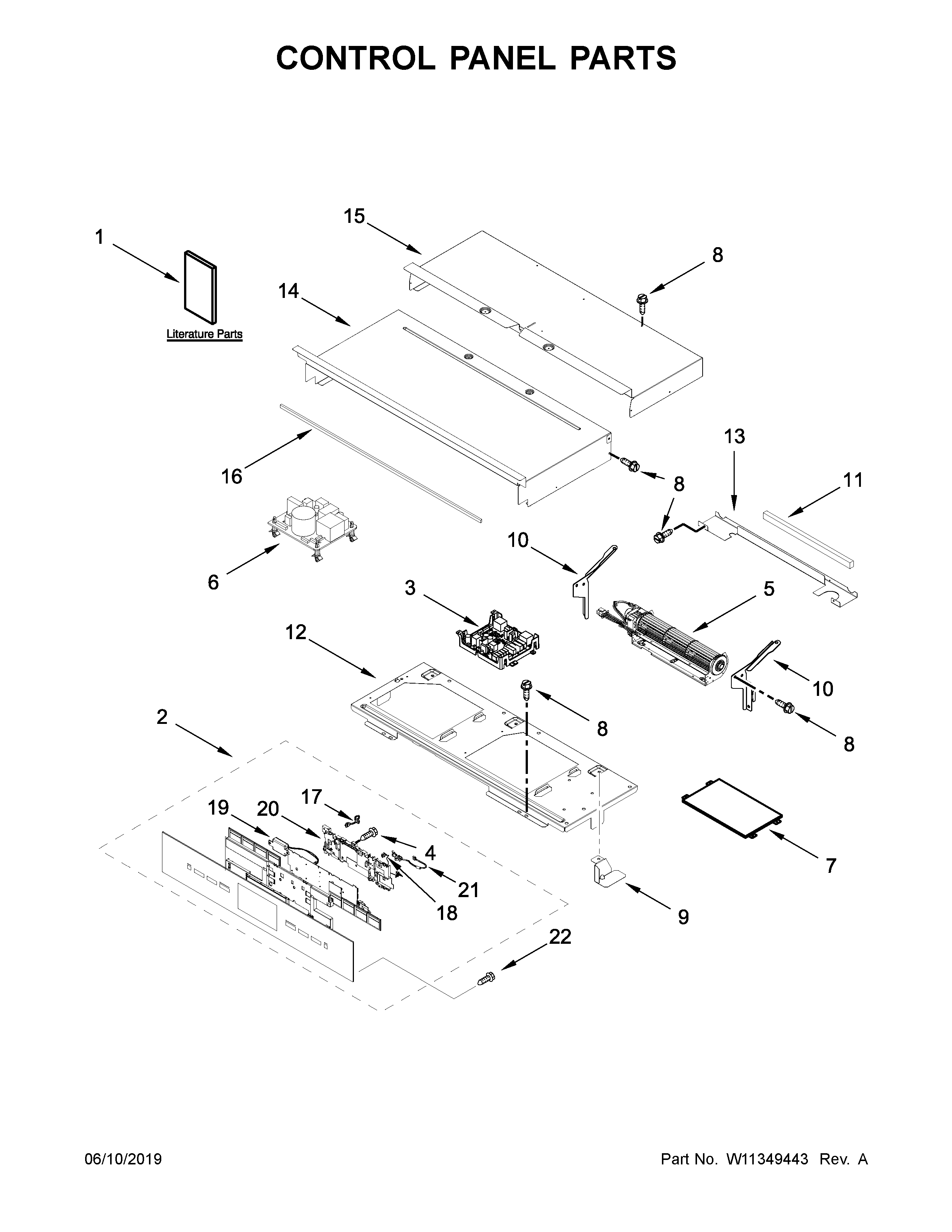 Jenn-Air JJW2427IM00 control panel parts diagram