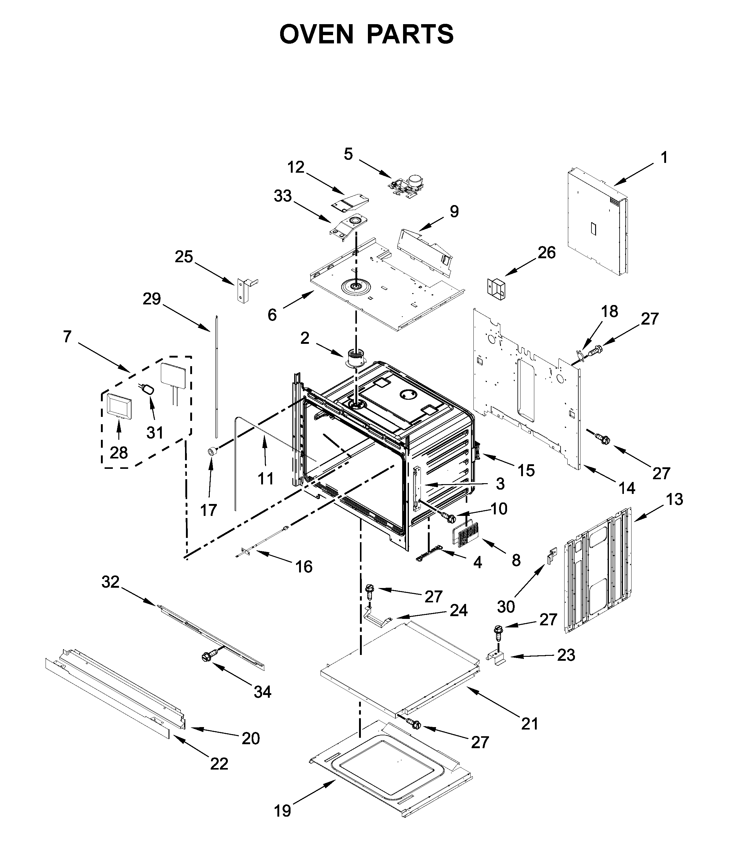 Jenn-Air JJW2427IL00 oven parts diagram