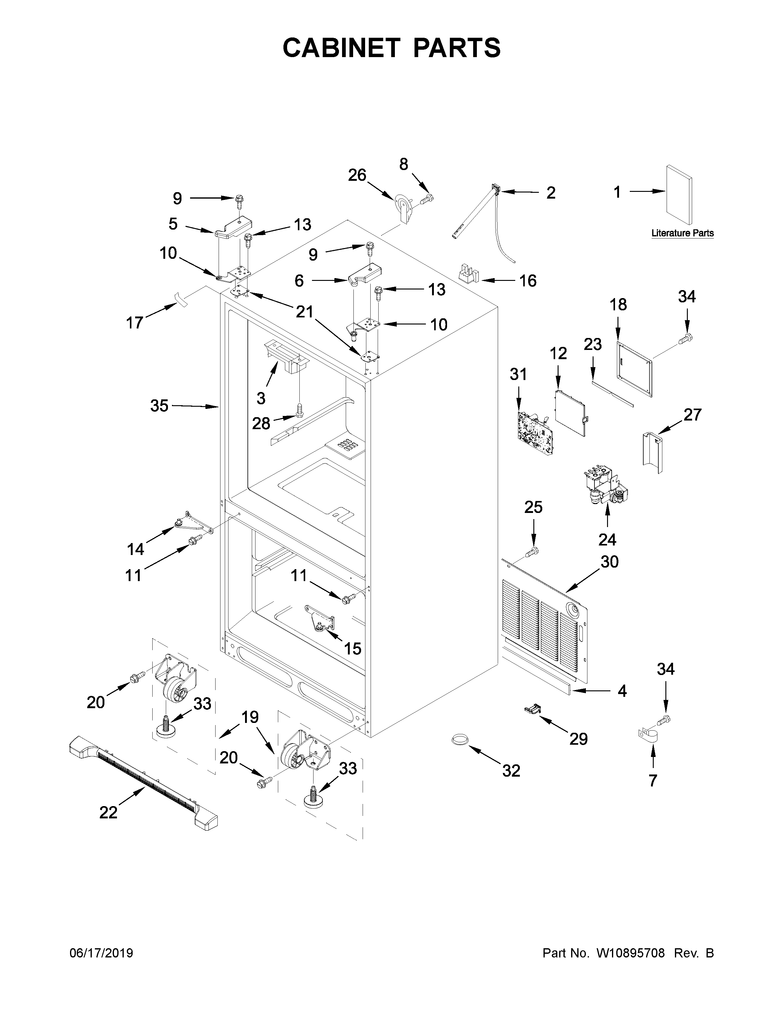 KitchenAid KRFF302EBS00 cabinet parts diagram