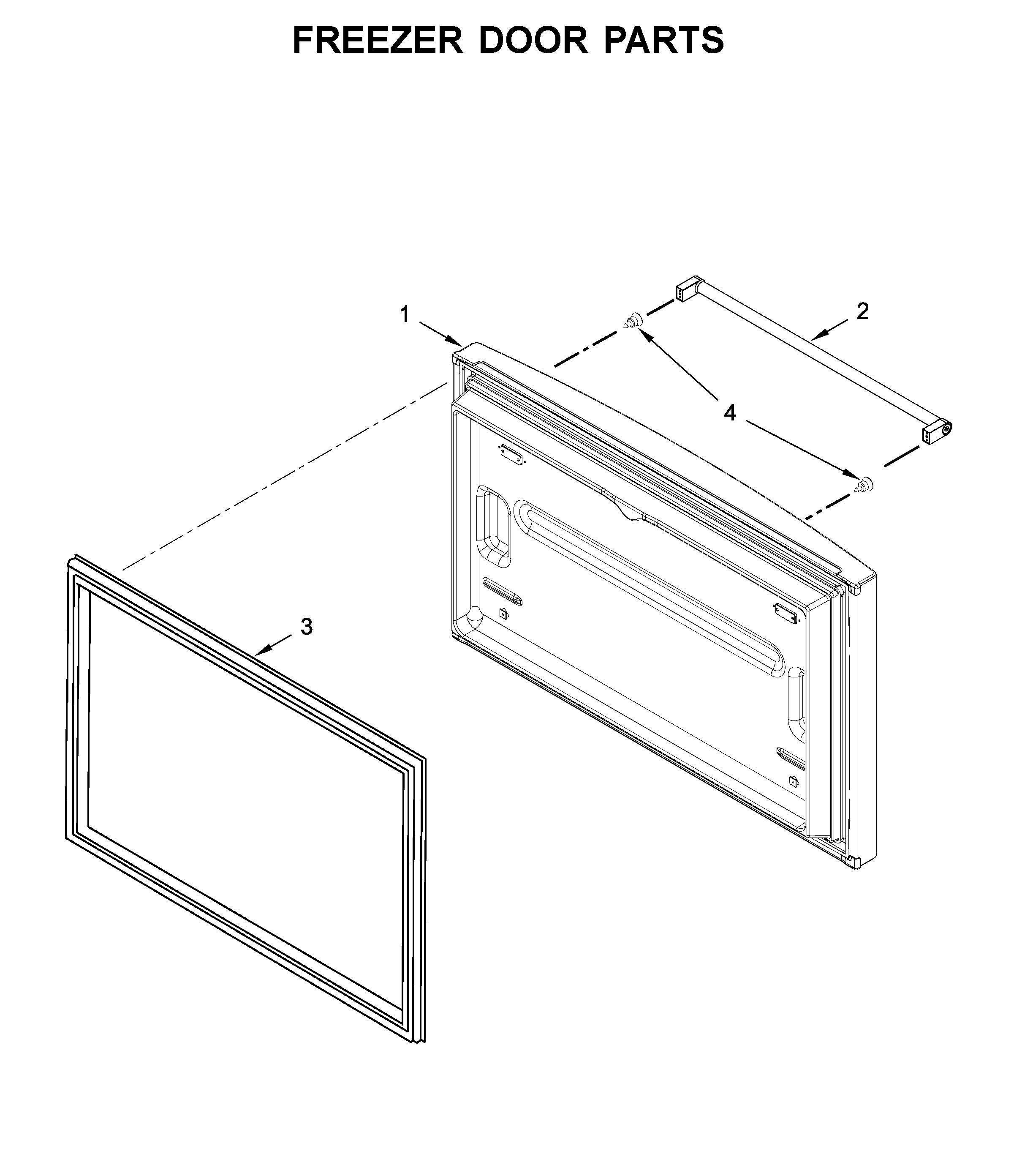 KitchenAid KRFF302EBS00 freezer door parts diagram
