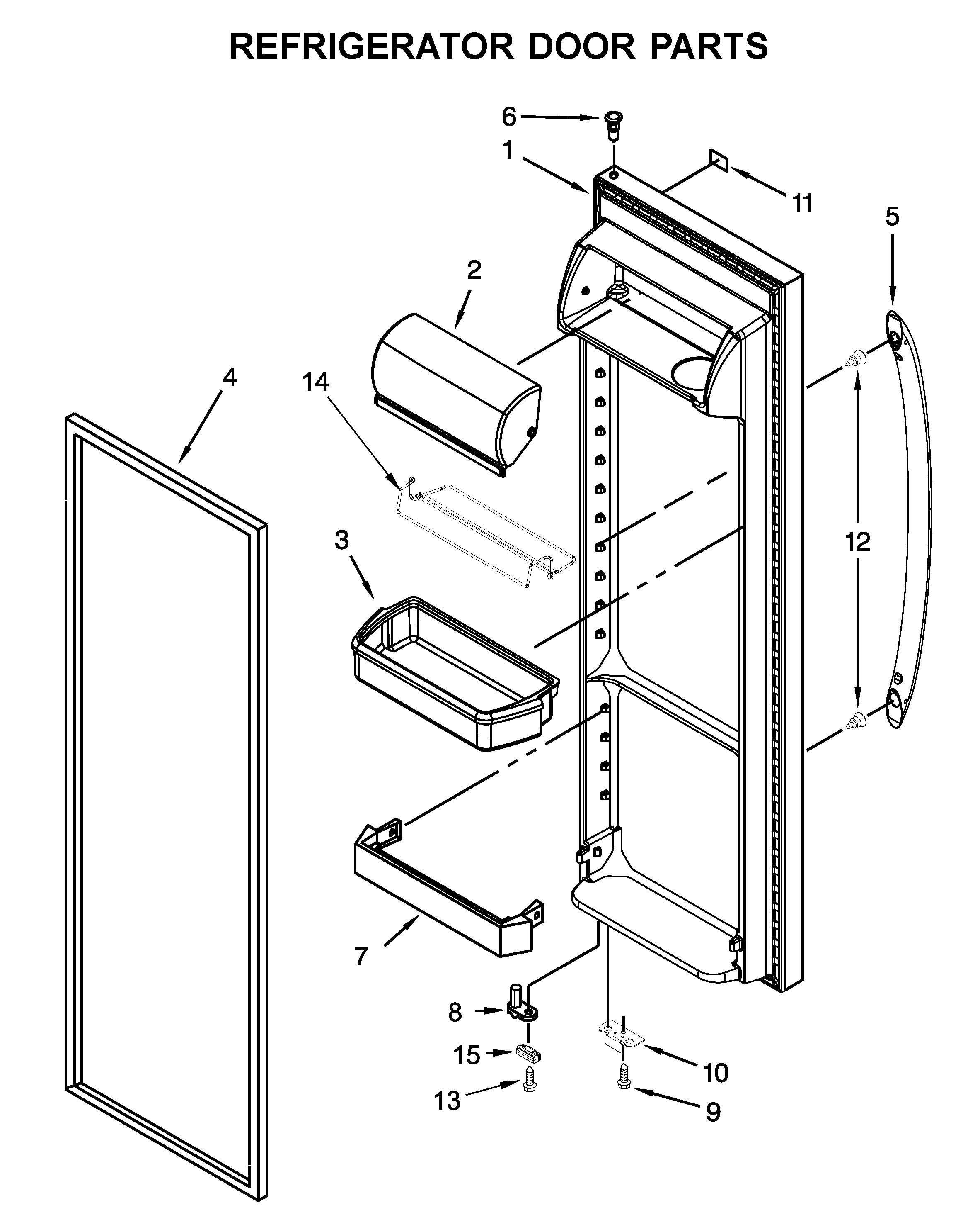 Whirlpool WRS555SIHV00 refrigerator door parts diagram