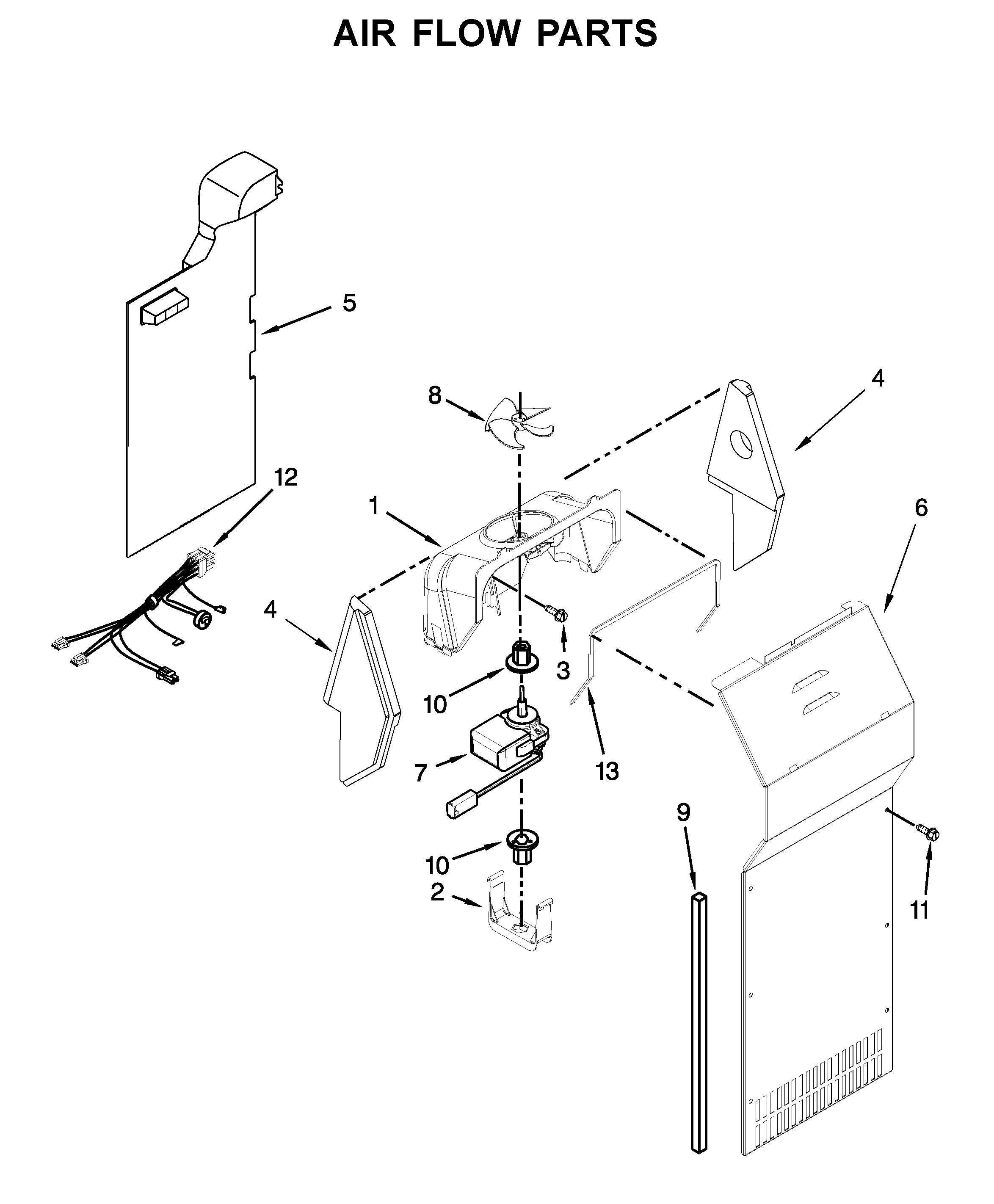 Whirlpool WRS555SIHV00 air flow parts diagram