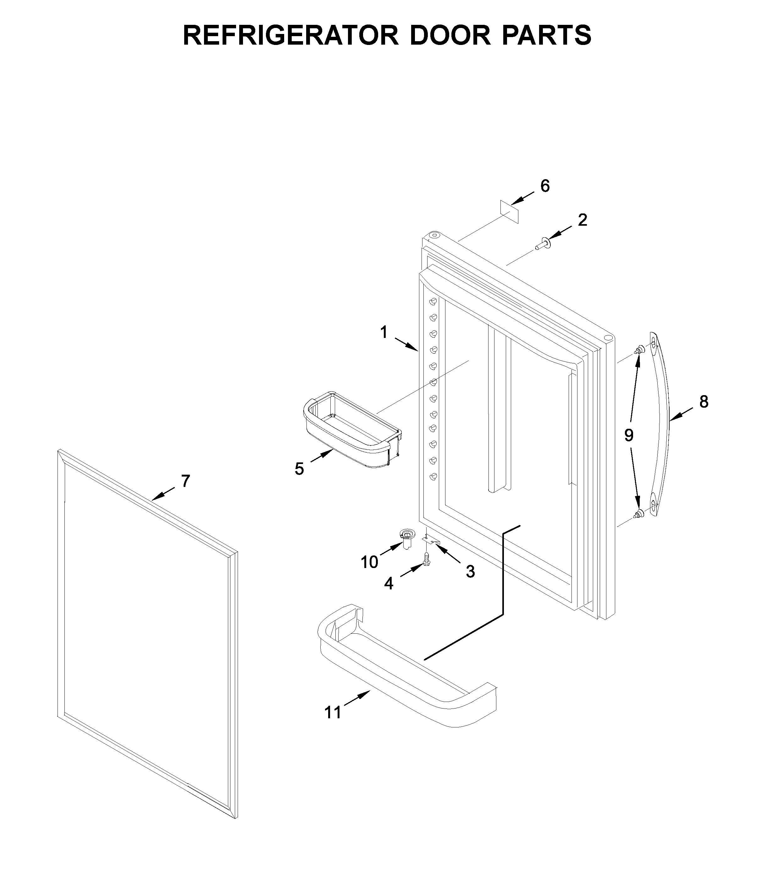 Whirlpool WRB322DMHV01 refrigerator door parts diagram