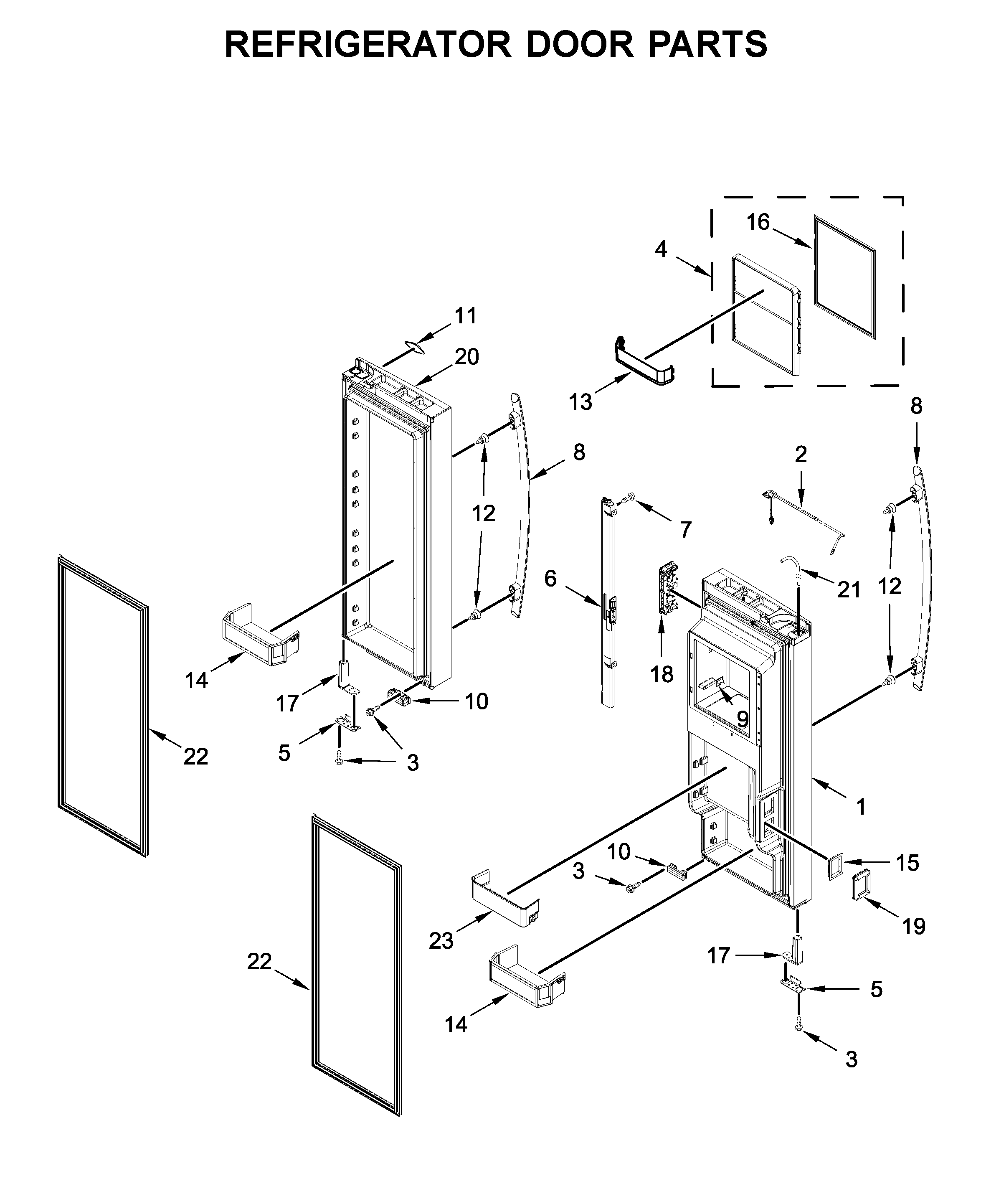 Jenn-Air JFFCC72EFS02 refrigerator door parts diagram