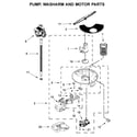 Whirlpool WDF590SAJB0 pump, washarm and motor parts diagram