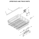 Whirlpool WDF590SAJB0 upper rack and track parts diagram
