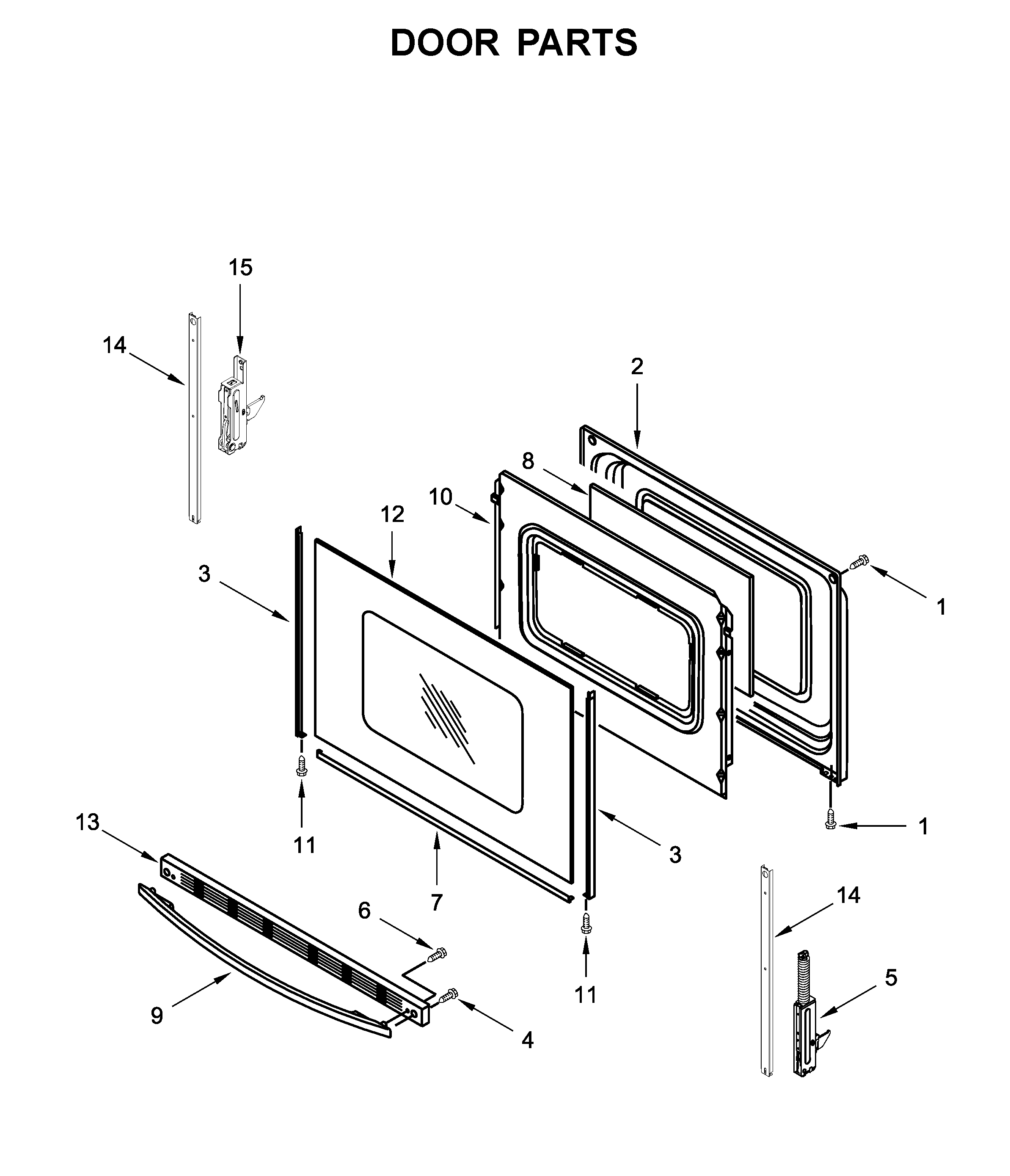 Whirlpool WFC150M0EB4 door parts diagram