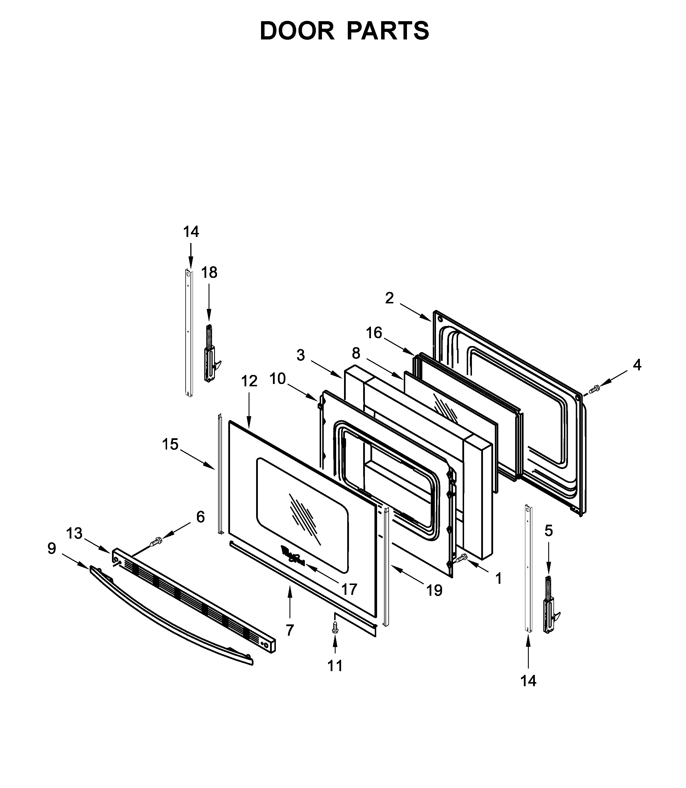 Whirlpool WEC310S0FW4 door parts diagram